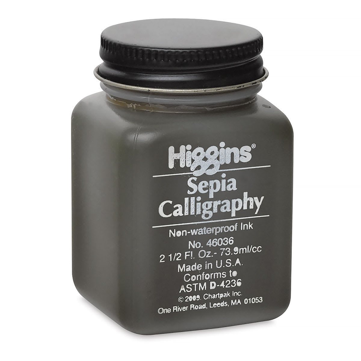 Higgins Calligraphy Ink - Angled view of 2.5 oz bottle of Non-Waterproof Calligraphy Ink Higgins Calligraphy Ink - Angled view of 2.5 oz bottle of Non-Waterproof Calligraphy Ink