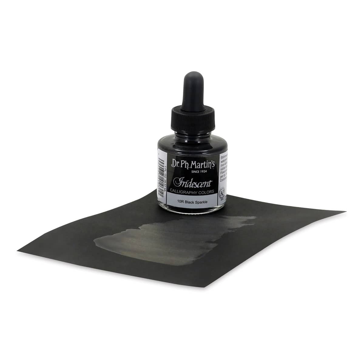 Dr. Ph. Martin's Iridescent Calligraphy Ink - Black Sparkle, 1 oz