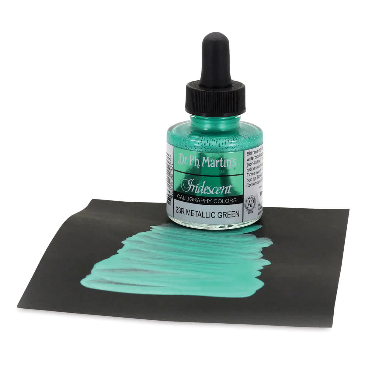 Dr. Ph. Martin's Iridescent Calligraphy Ink - Metallic Green, 1 oz Dr. Ph. Martin's Iridescent Calligraphy Ink - Metallic Green, 1 oz