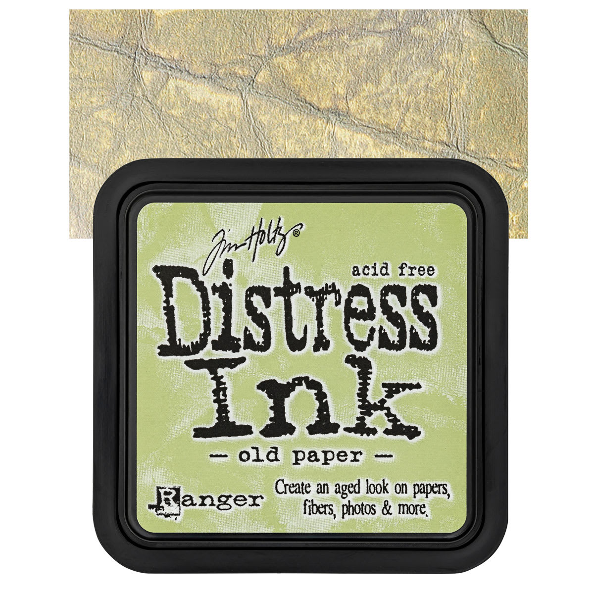 Ranger Distress Ink Pad - Old Paper pad and swatch