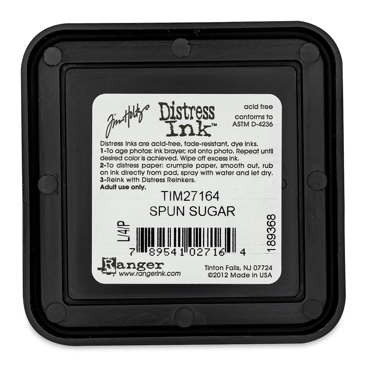 Back of Ranger Distress Ink Pad - Spun Sugar