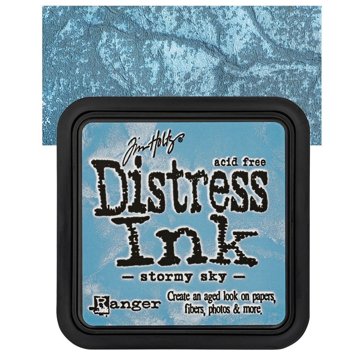 Ranger Distress Ink Pad - Stormy Sky pad and swatch