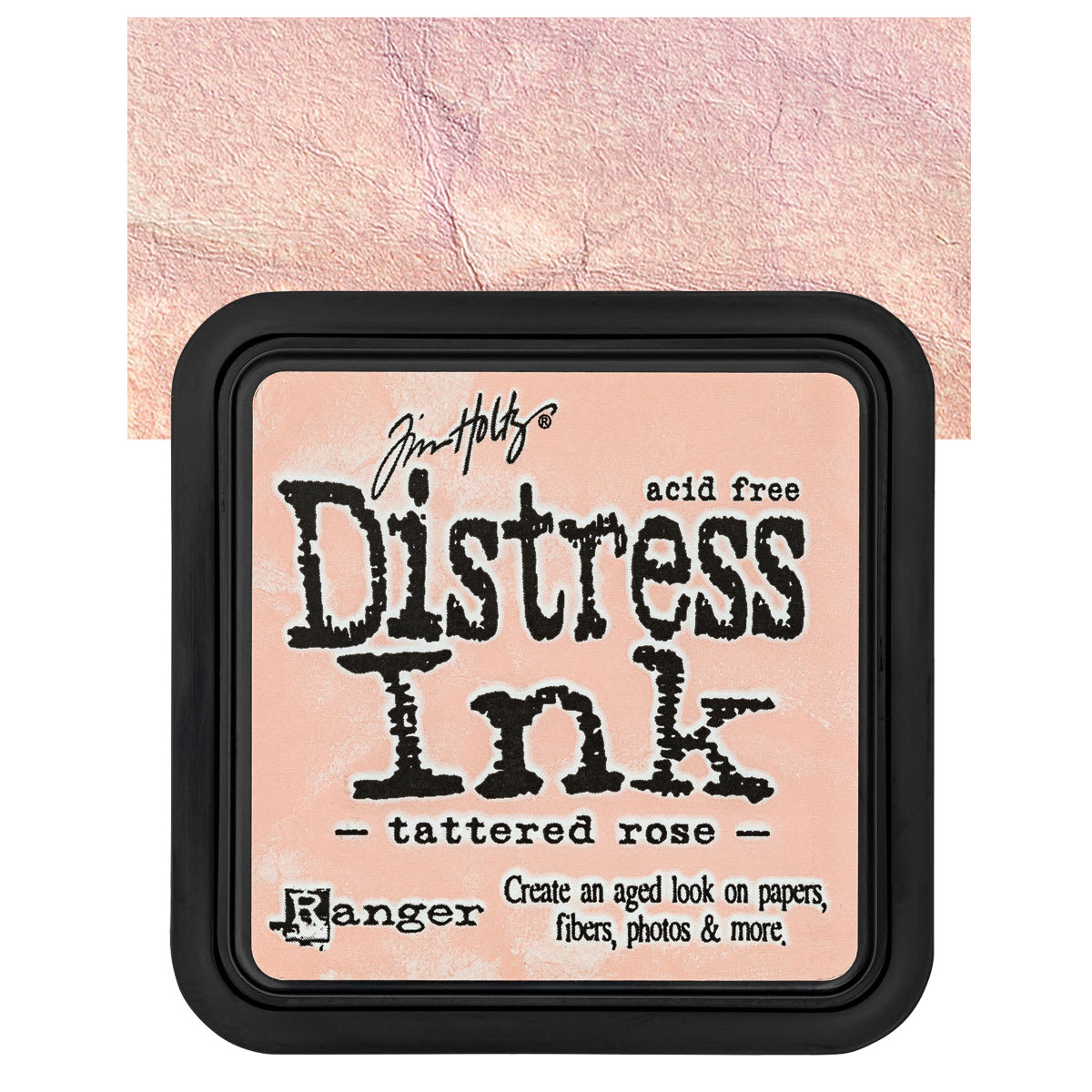 Ranger Distress Ink Pad - Tattered Rose pad and swatch