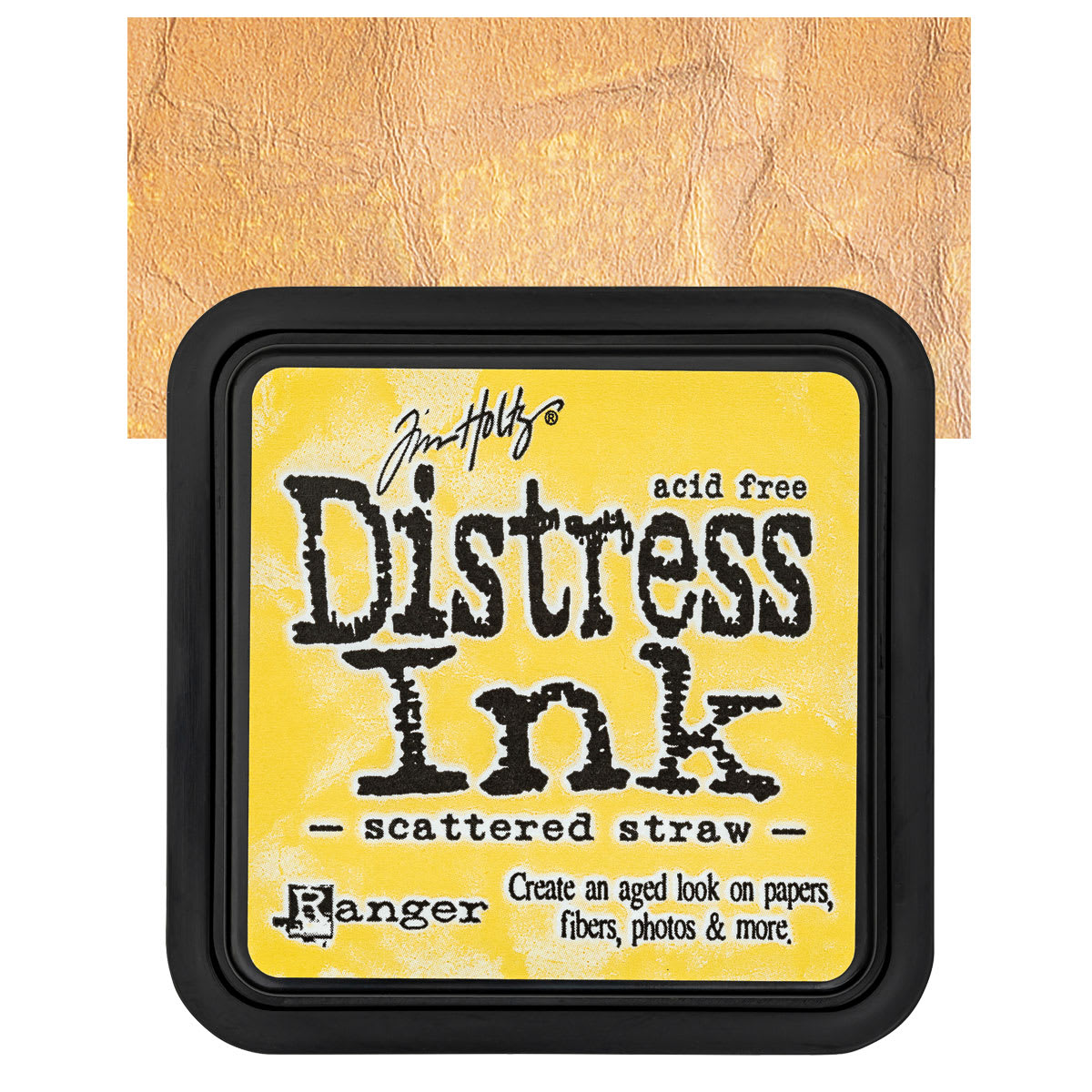 Ranger Distress Ink Pad - Scattered Straw pad and swatch