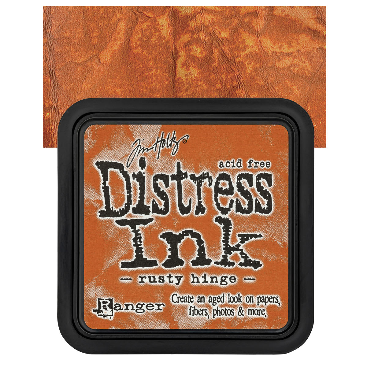 Ranger Distress Ink Pad - Rusty Hinge pad and swatch