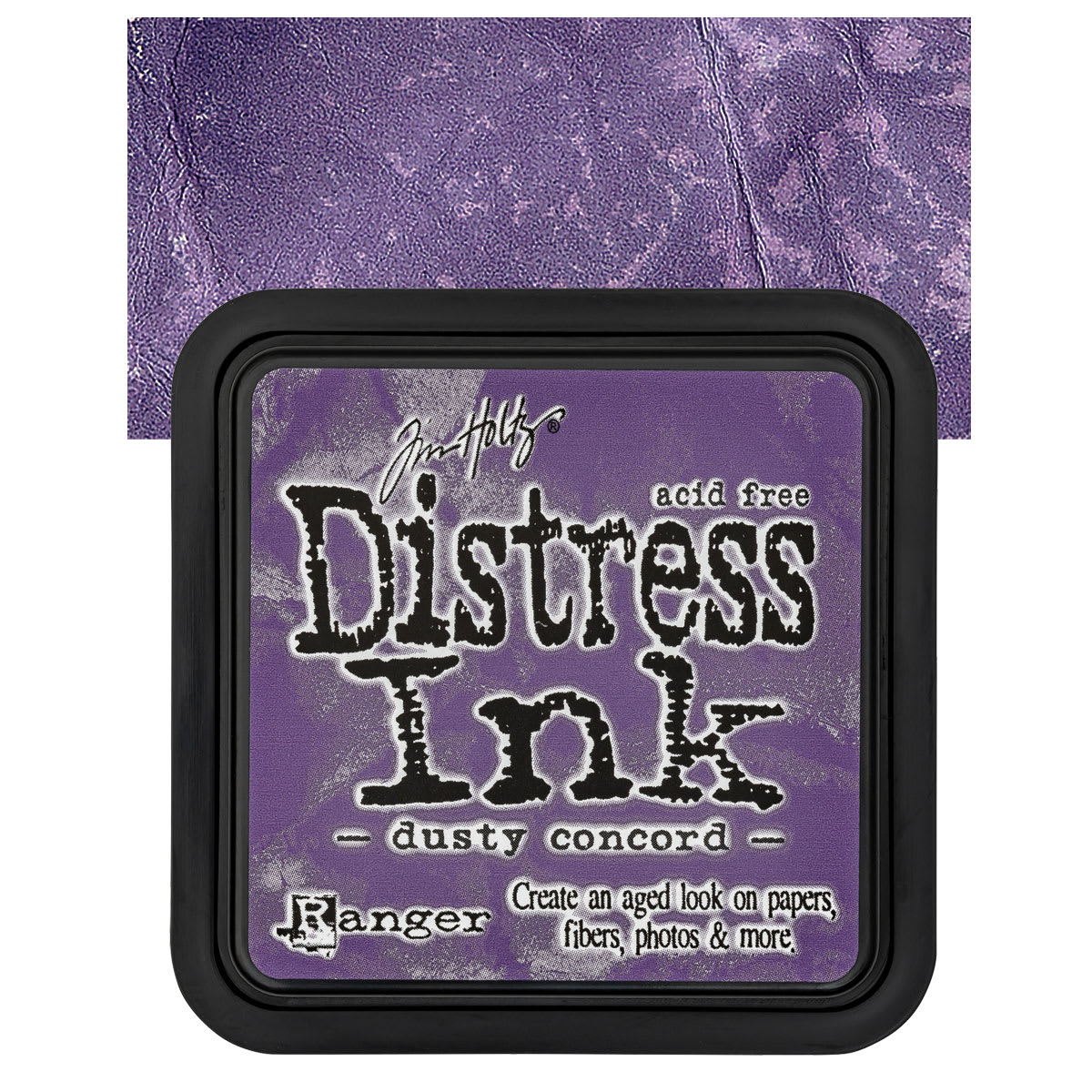 Ranger Distress Ink Pad - Dusty Concord pad and swatch