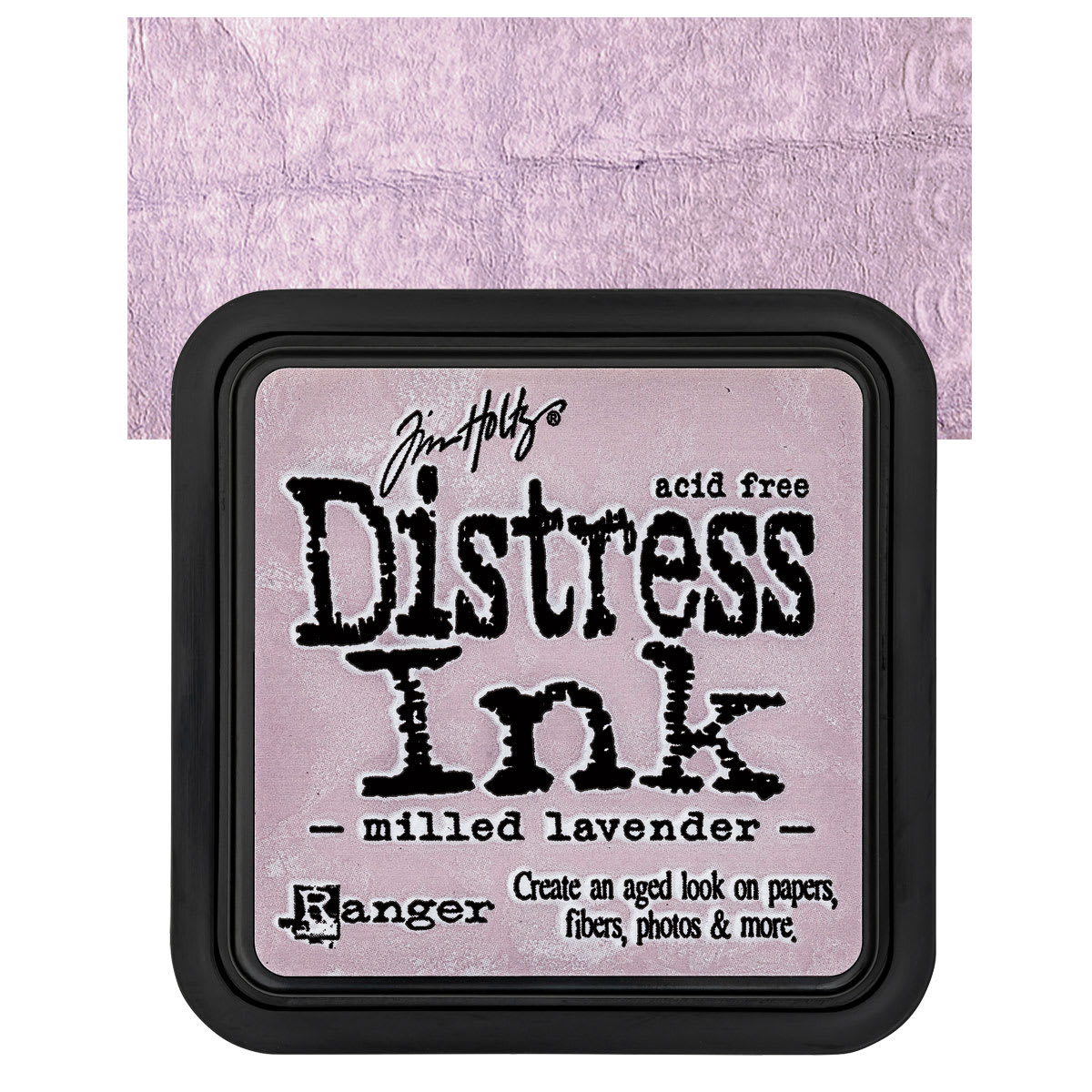 Ranger Distress Ink Pad - Milled Lavender pad and swatch