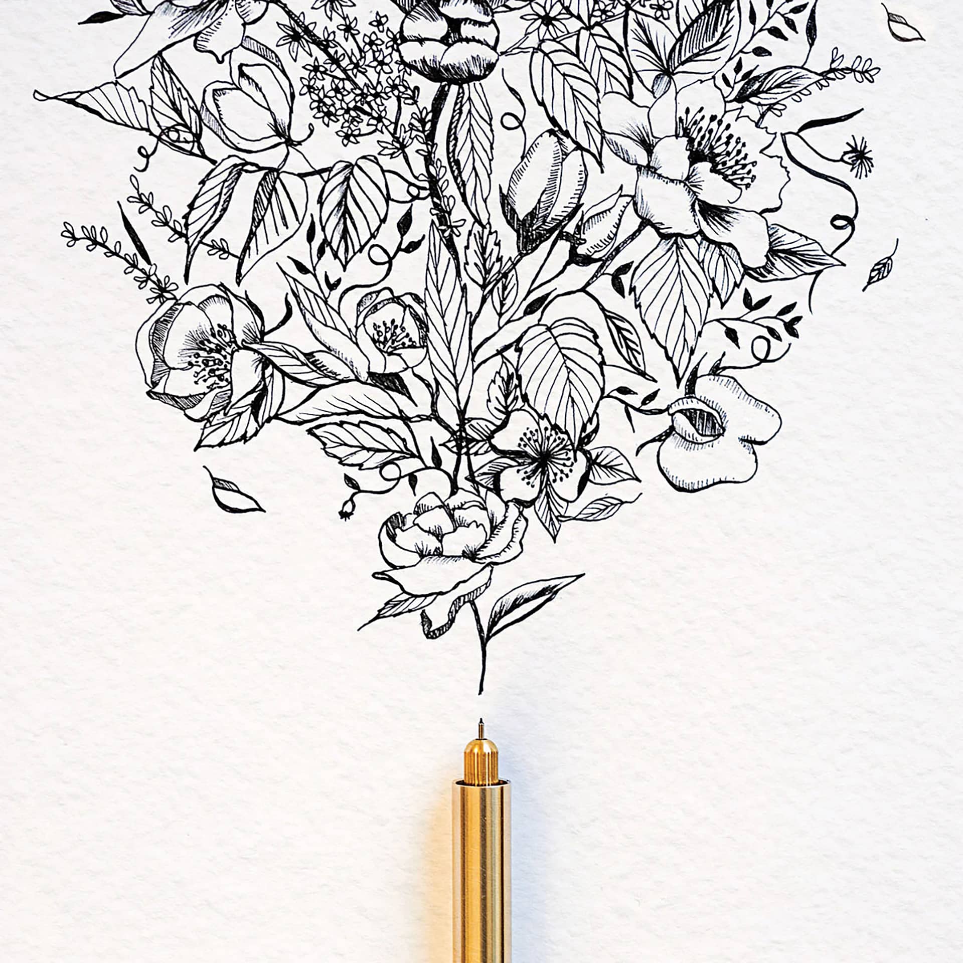 Tom's Studio Lumos Mini Refillable Pen - Solid Brass, pen and drawing