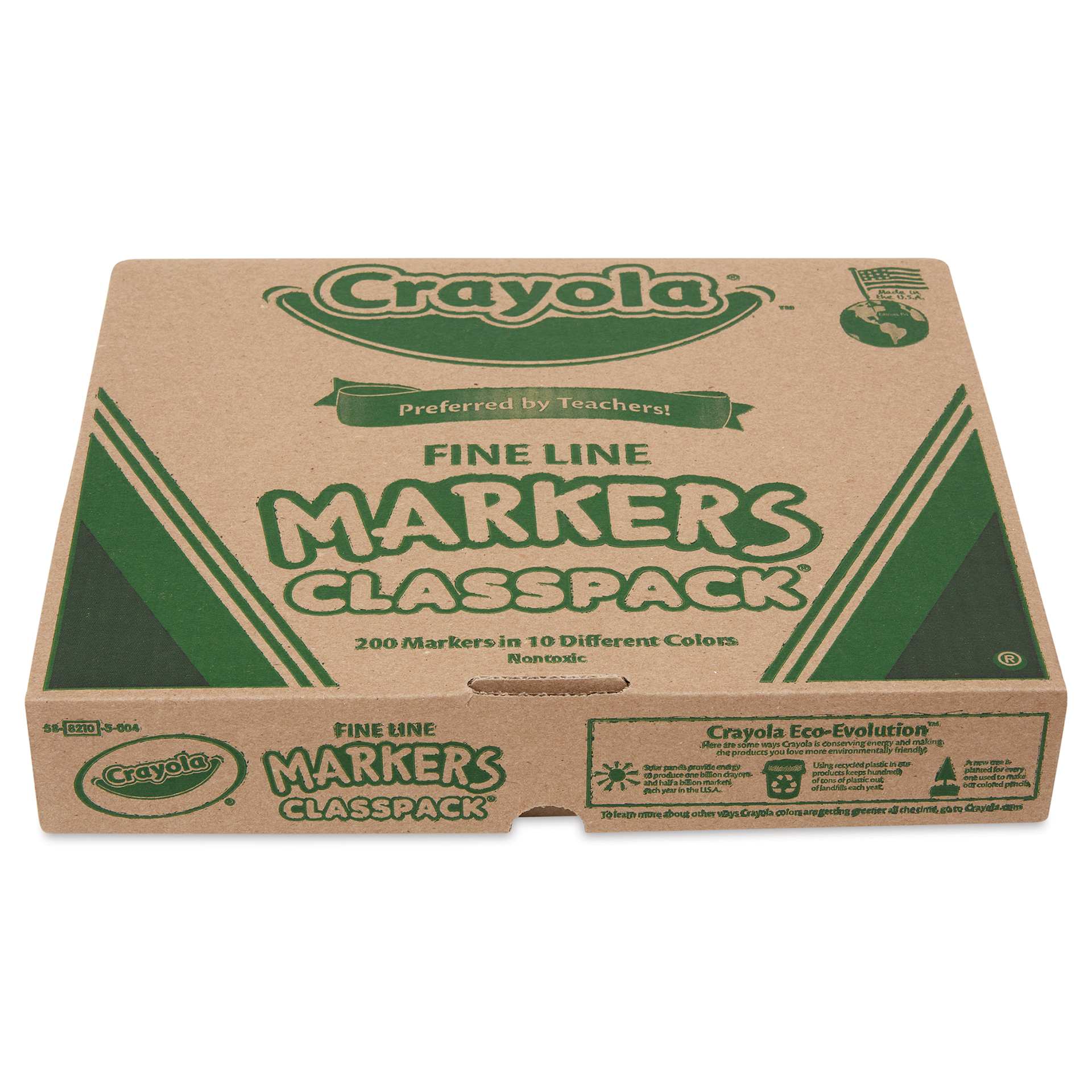 Crayola Fine Line Markers - Assorted Colors, Set of 200, box laid flat