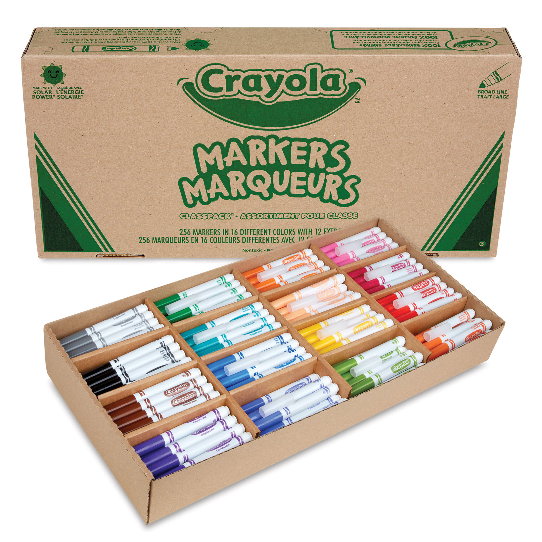 Crayola Broad Line Markers - Classpack, Assorted Colors, Set of