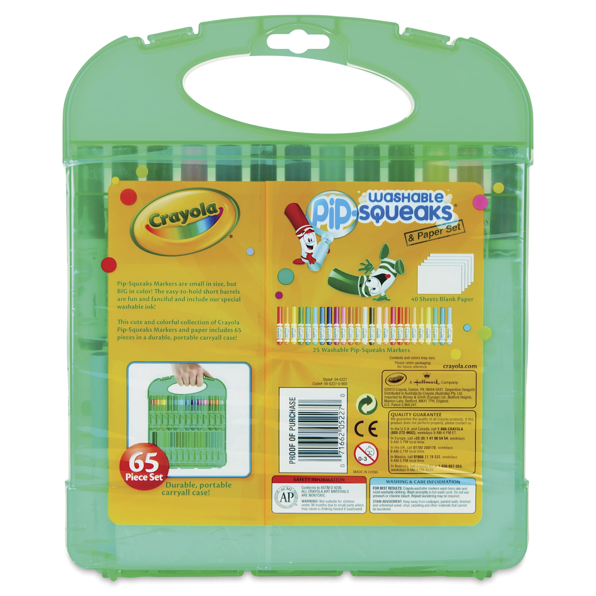 Crayola Pip-Squeaks Washable Markers and Paper Set - Set of 65 with Carrying Case, back