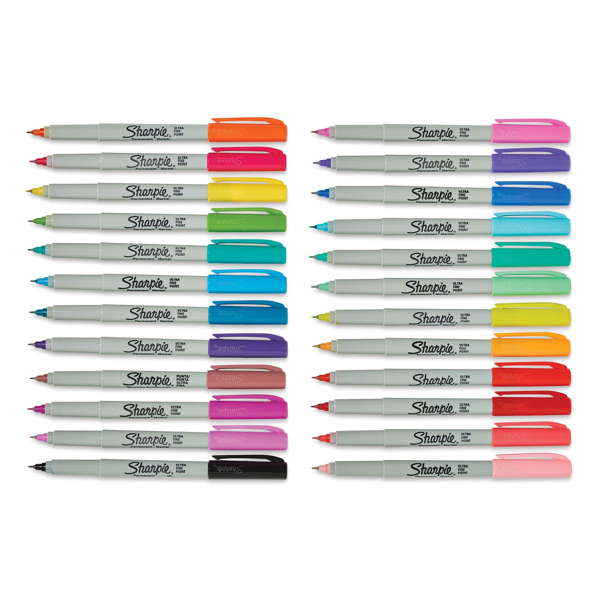 Sharpie Ultra-Fine Point Markers - Glam Pop Colors, Set of 24, contents laid out Sharpie Ultra-Fine Point Markers - Glam Pop Colors, Set of 24, contents laid out
