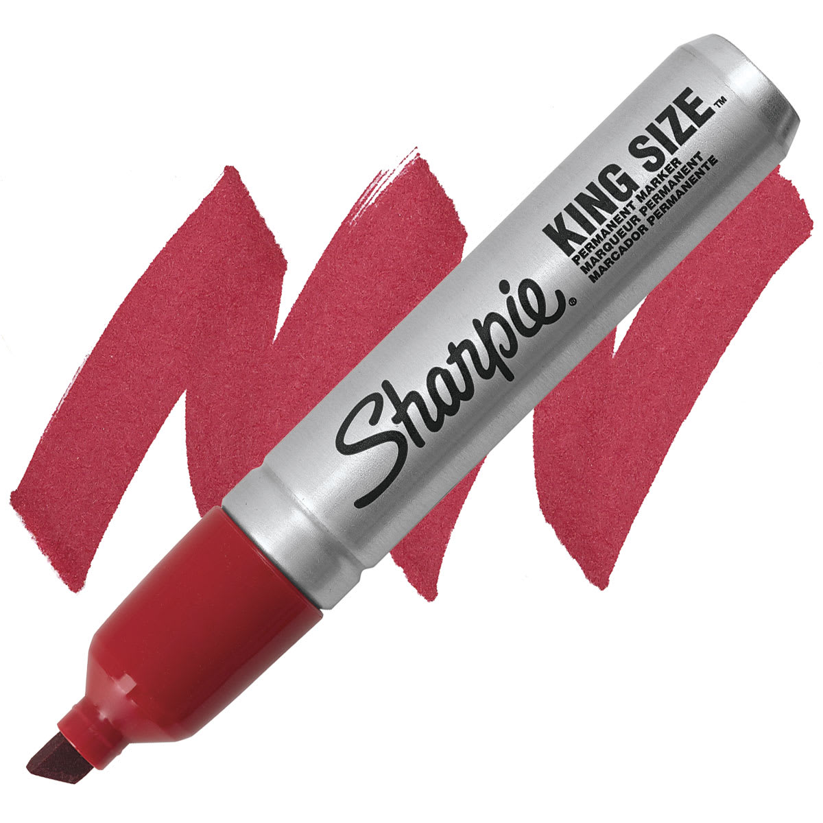 Sharpie King Size Marker - Red, Wide marker and swatch
