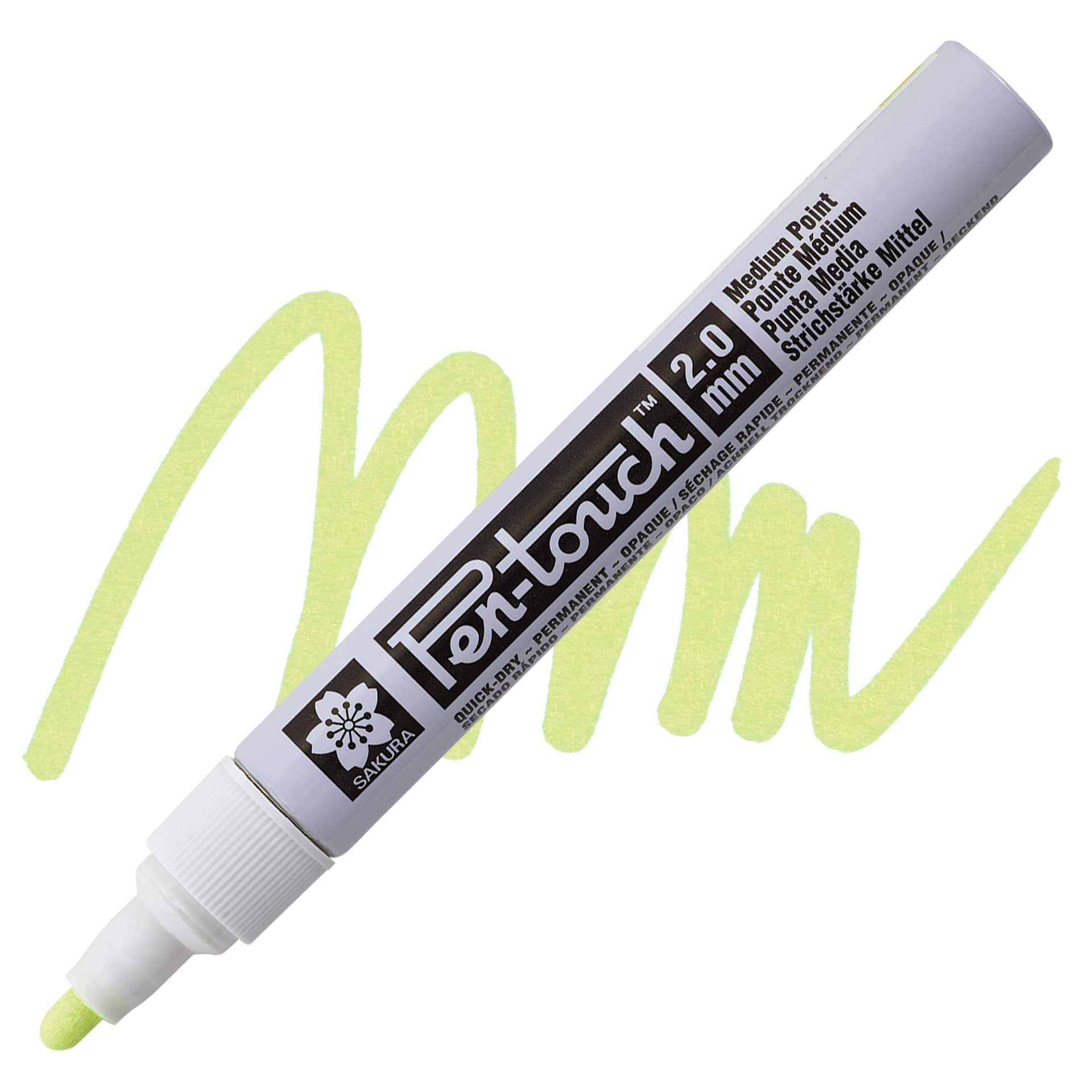 Sakura Pen-Touch Paint Marker - Medium Tip, Fluorescent Yellow marker and swatch