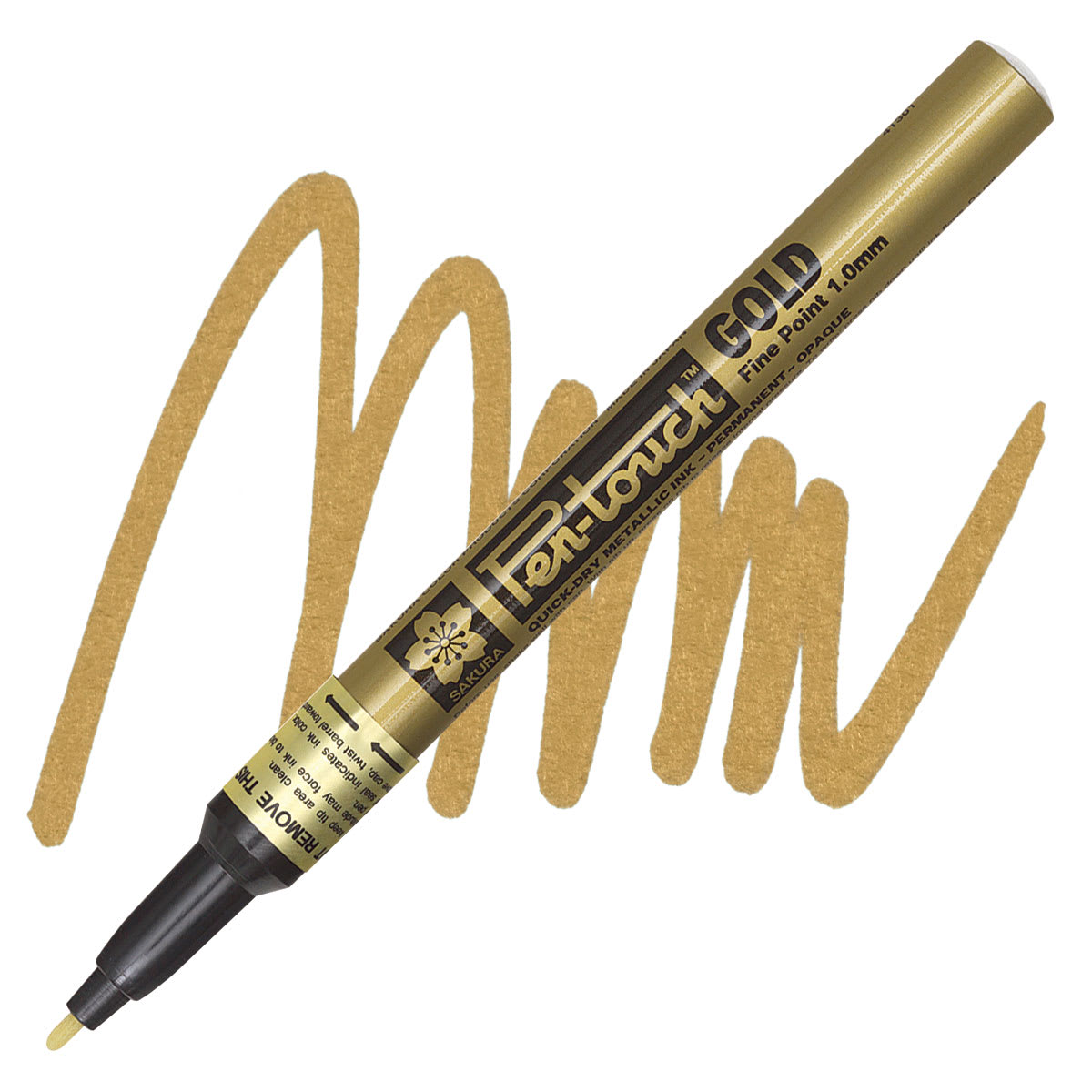 Sakura Pen-Touch Paint Marker - Fine, Gold marker and swatch