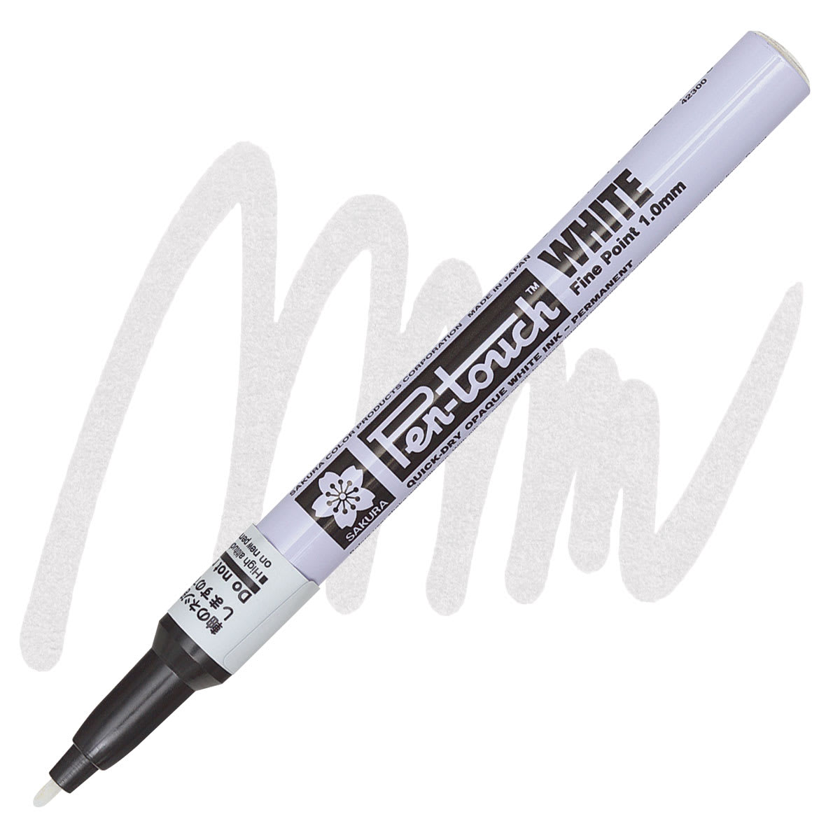 Sakura Pen-Touch Paint Marker - Fine Tip , White marker and swatch