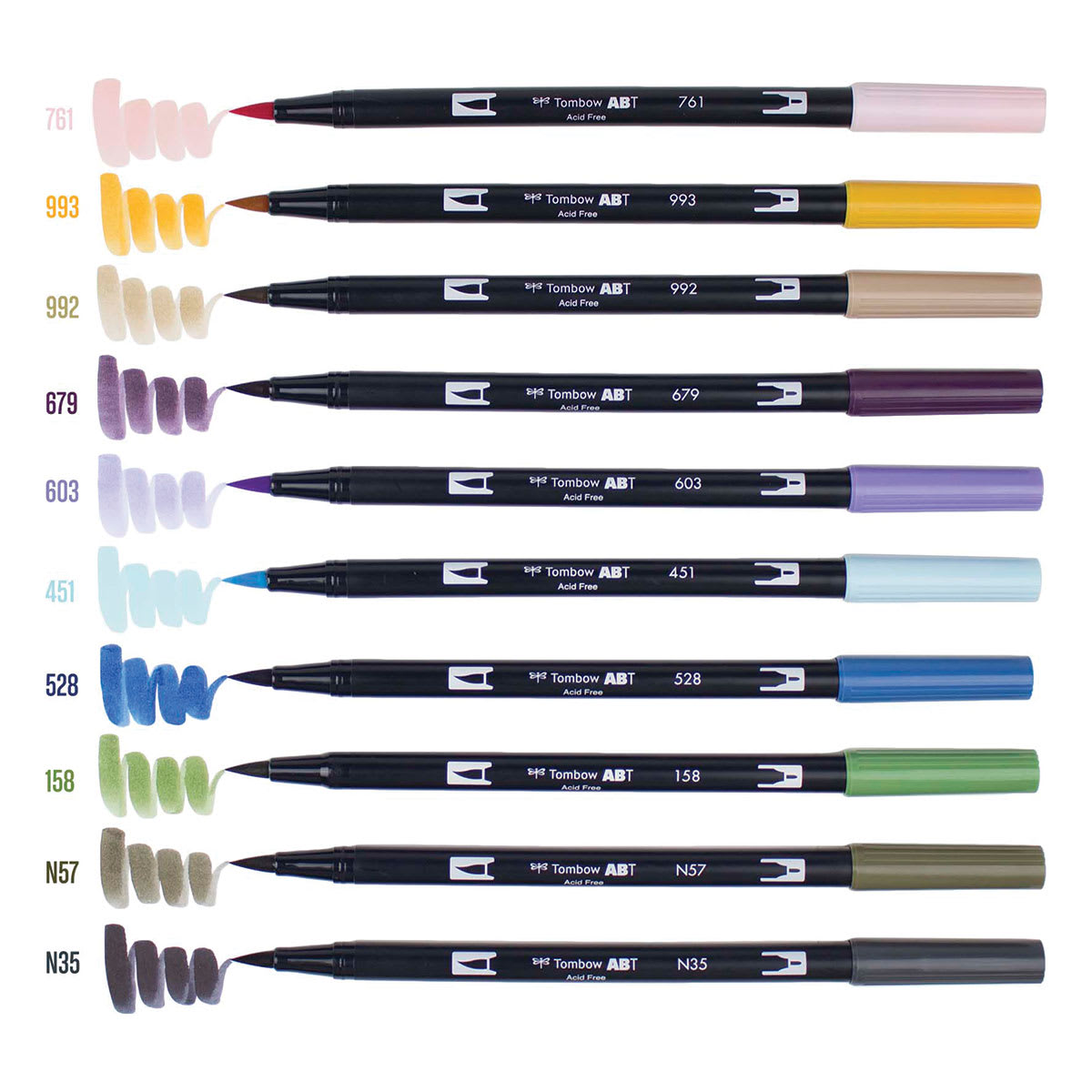 Tombow Dual Brush Pens - Set of 10, Desert Flora