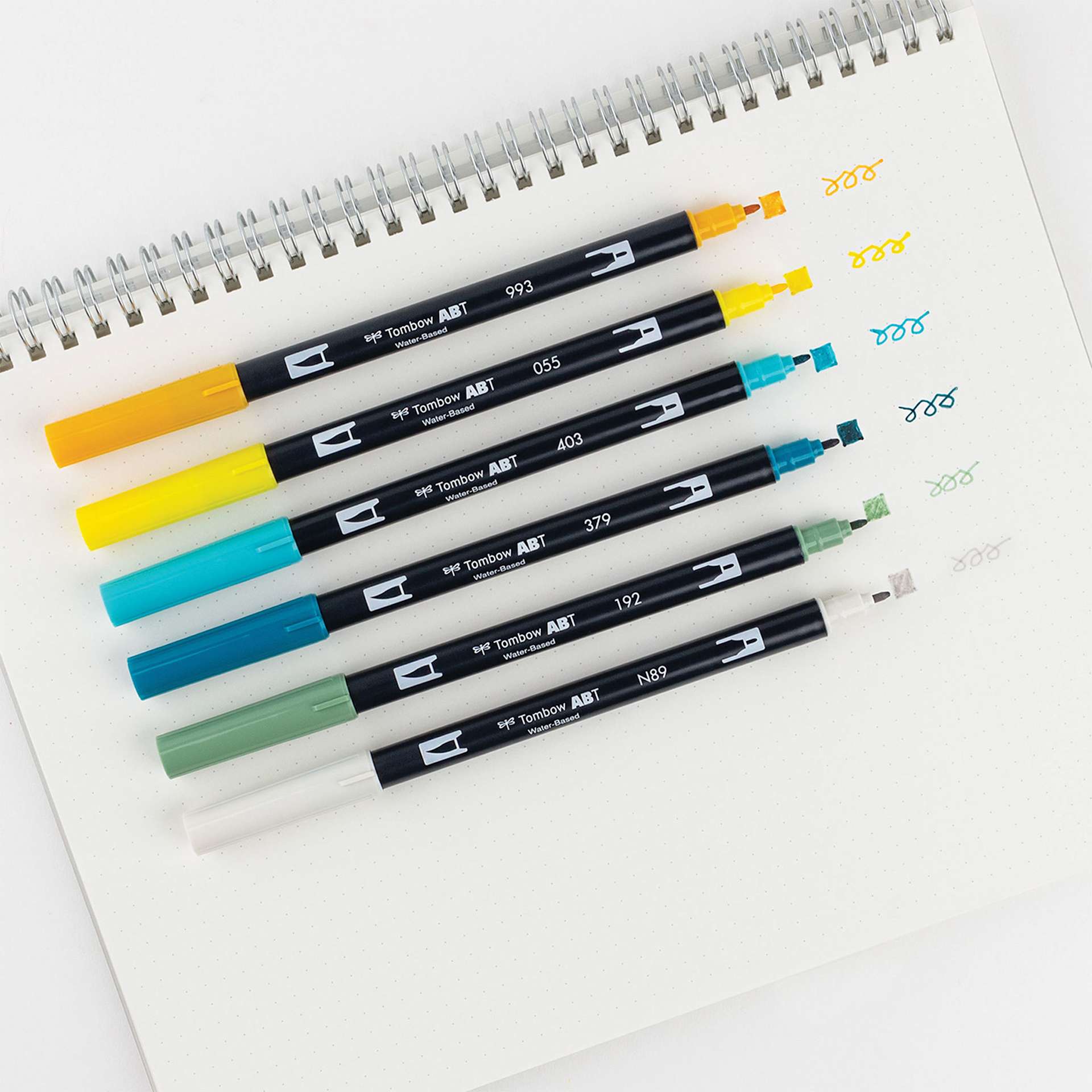 Tombow Dual Brush Pens - Lemon Squeezy, Set of 6