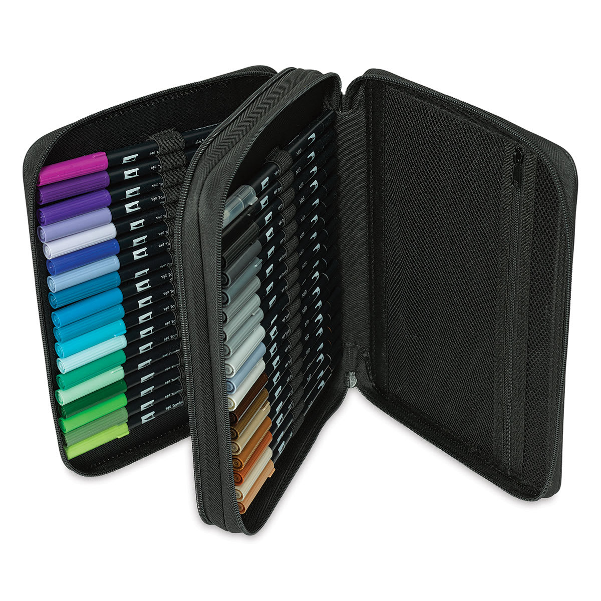 Tombow Dual Brush Pens - Set of 54 with Case (view two of open case)