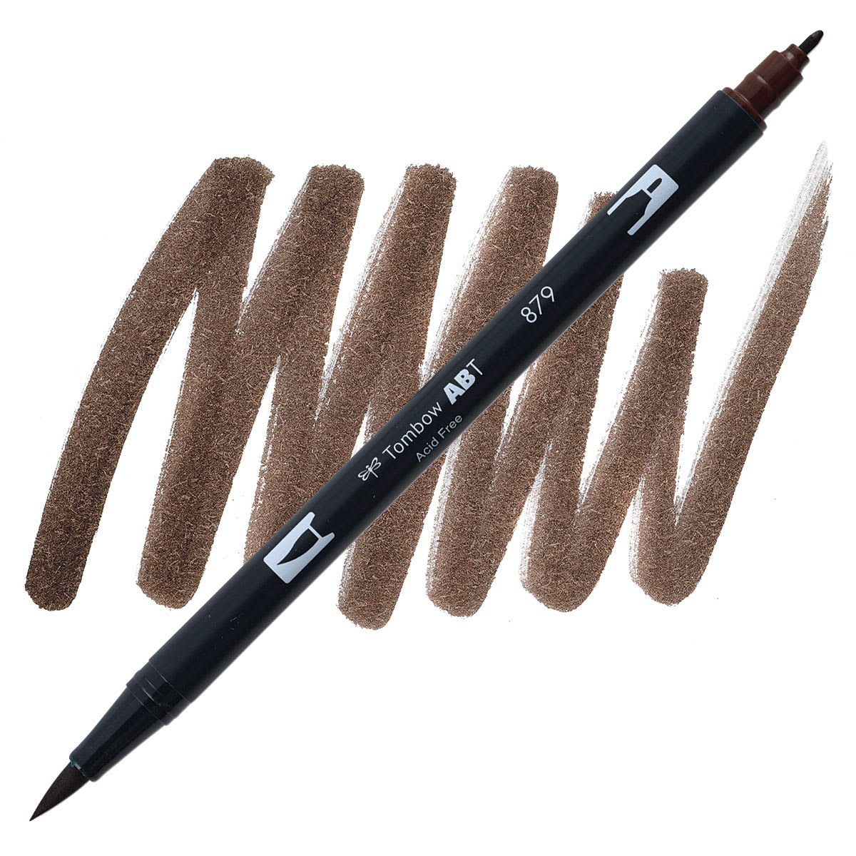 Tombow Dual Brush Pen - Brown pen and swatch