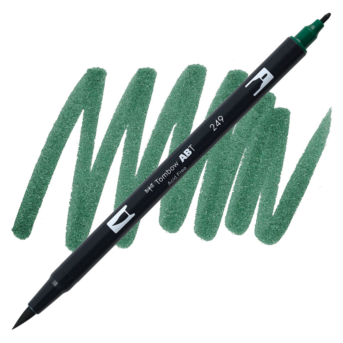Tombow Dual Brush Pen - Hunter Green pen and swatch