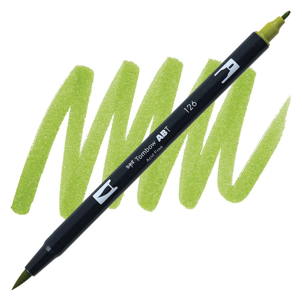 Tombow Dual Brush Pen - Light Olive Green pen and swatch