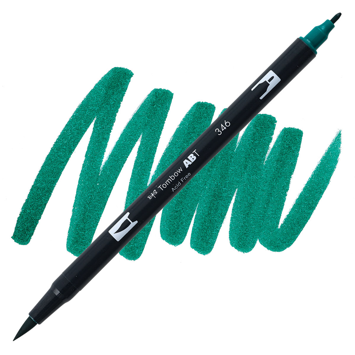 Tombow Dual Brush Pen - Sea Green pen and swatch