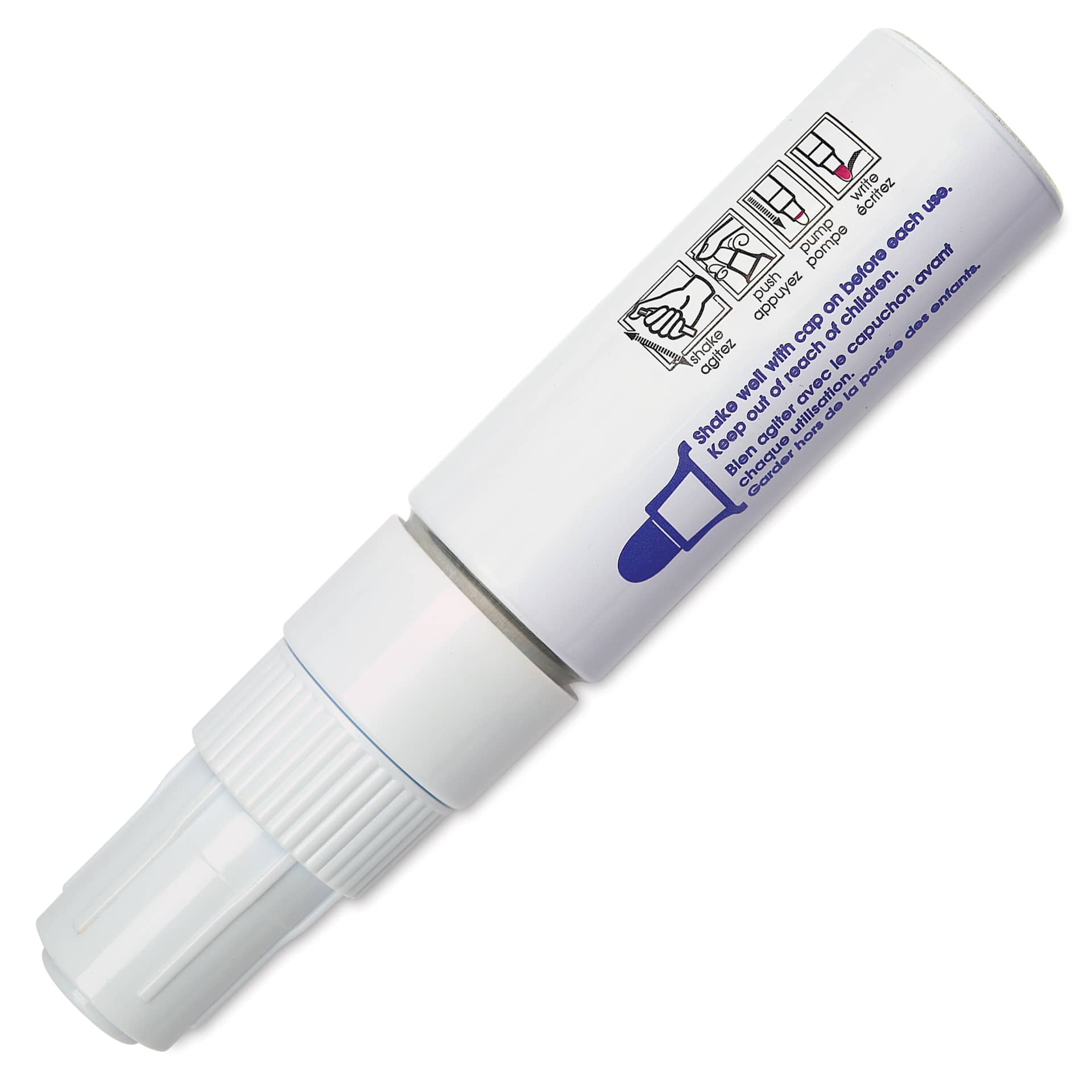 Decocolor Jumbo Paint Marker - White, cap on