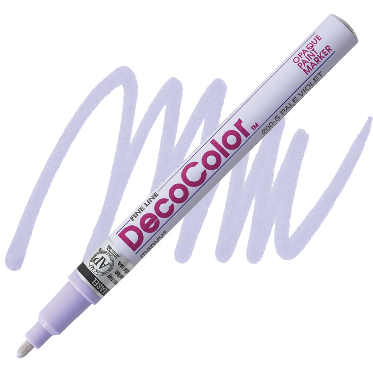 Decocolor Paint Marker - Pale Violet, Fine Tip marker and swatch