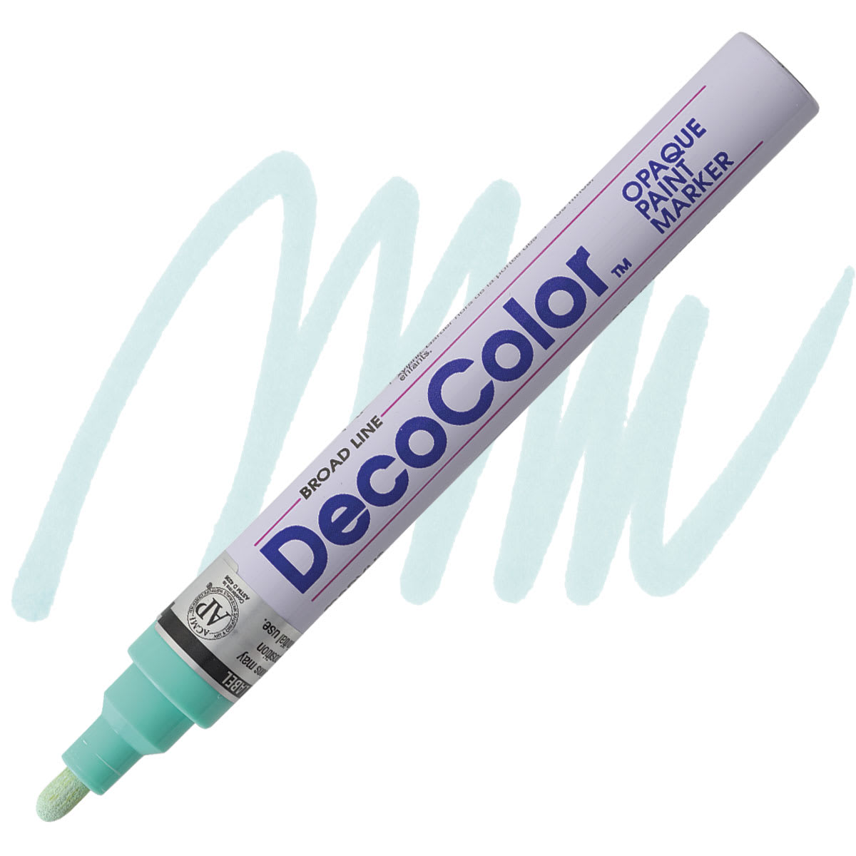 Decocolor Paint Marker - Peppermint, Broad Tip marker and swatch