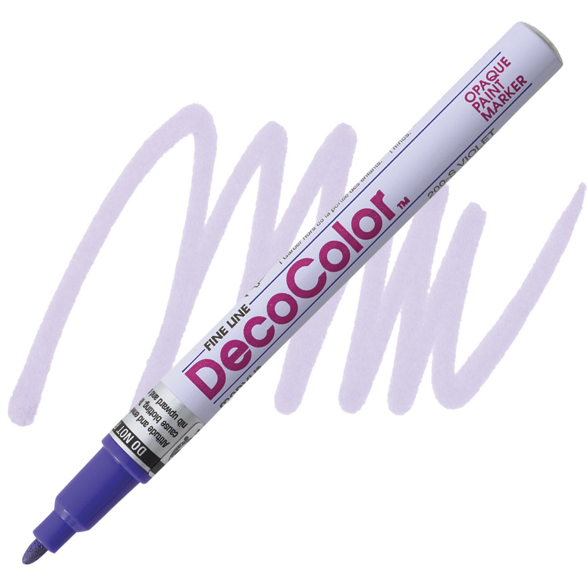 Decocolor Paint Marker - Violet, Fine Tip marker and swatch