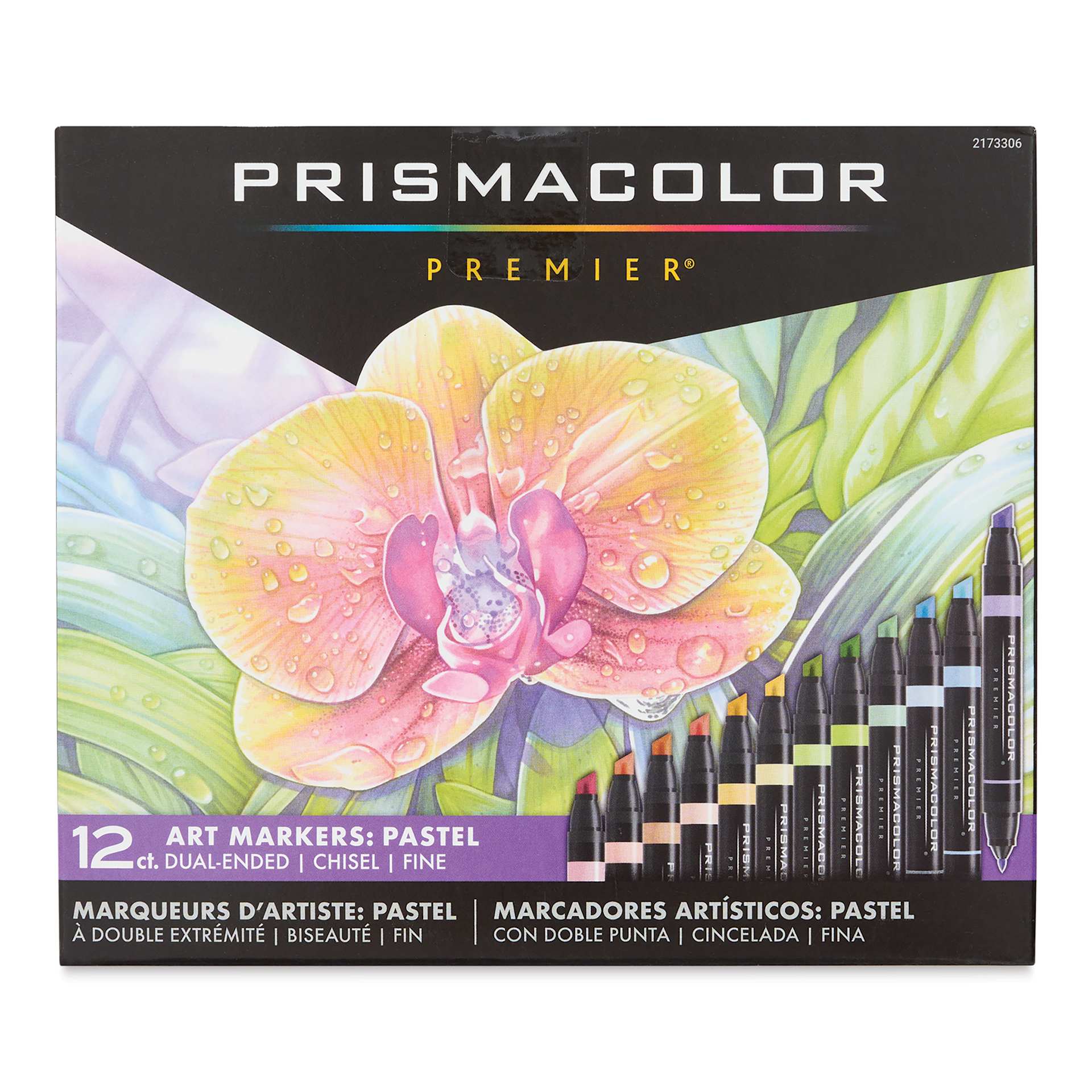Prismacolor Premier Dual-Ended Art Markers - Pastel, Set of 12 (front of package) Prismacolor Premier Dual-Ended Art Markers - Pastel, Set of 12 (front of package)