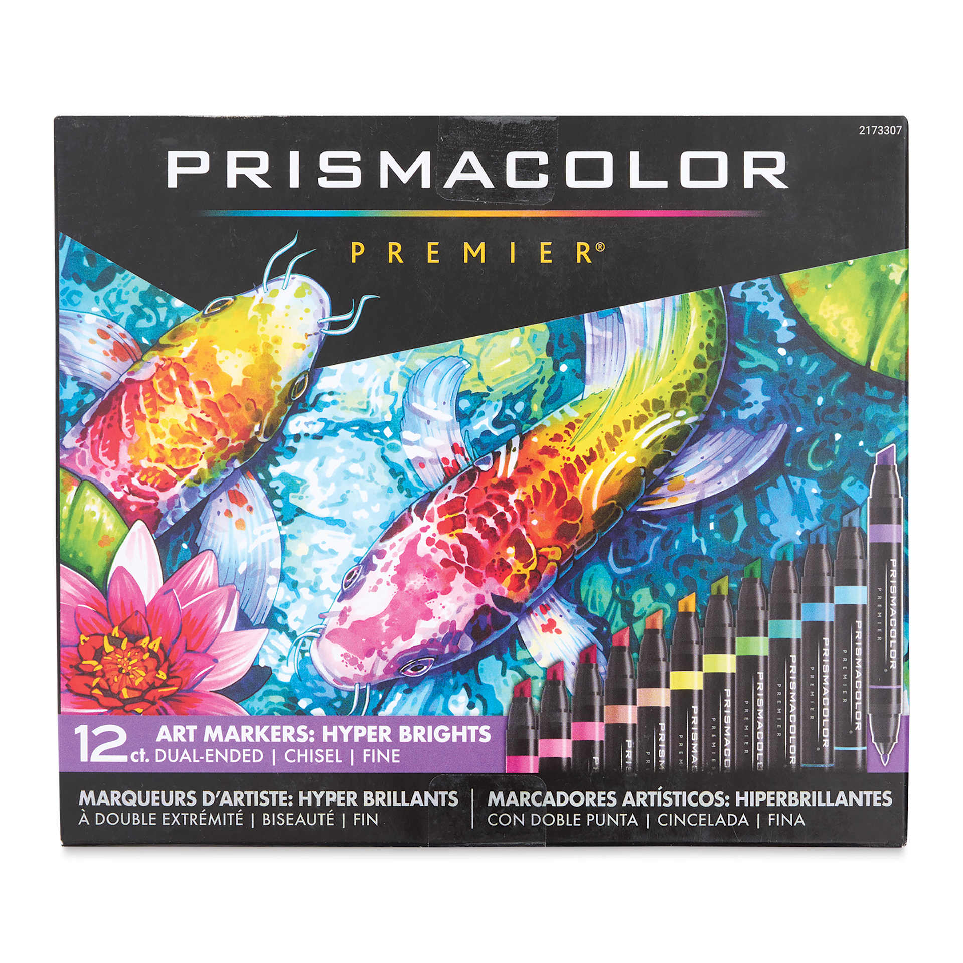 Prismacolor Premier Dual-Ended Art Markers - Hyper Brights, Set of 12 (front of package)