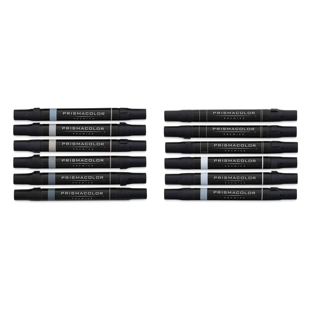 Prismacolor Premier Dual-Ended Art Marker Set - Cool Grays, Set of 12 (Markers out of box)
