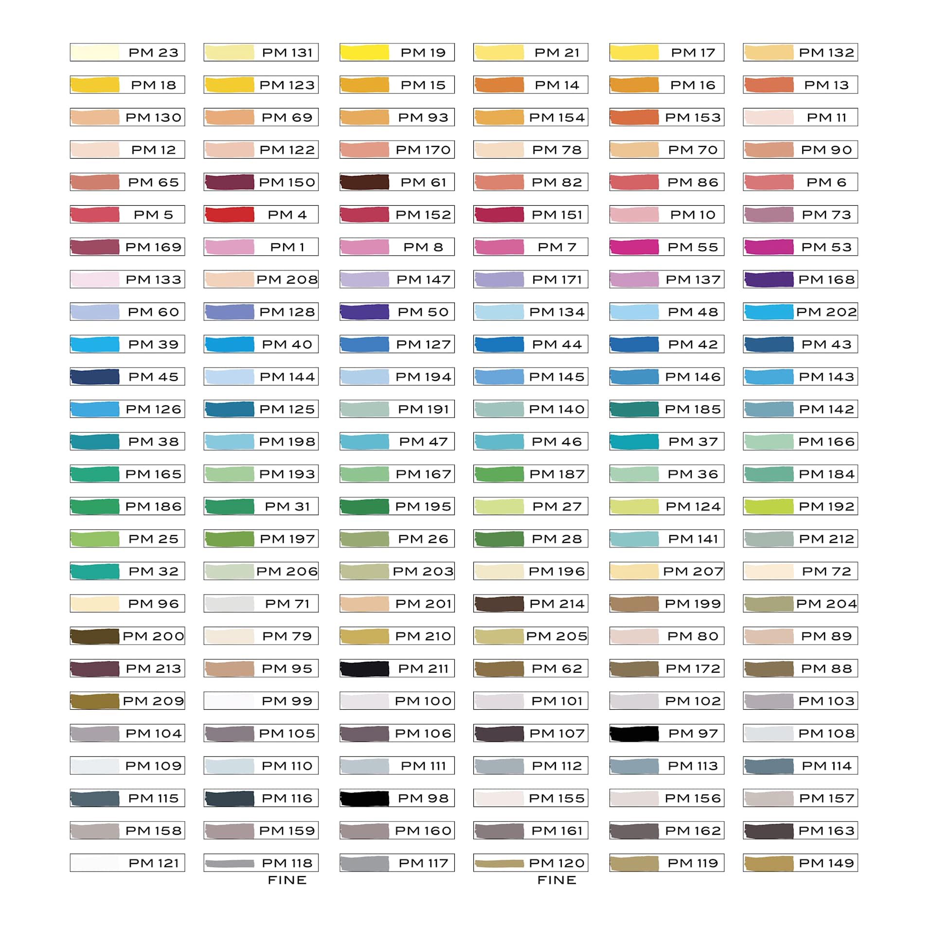 Prismacolor Premier Dual-Ended Art Markers - color chart Prismacolor Premier Dual-Ended Art Markers - color chart