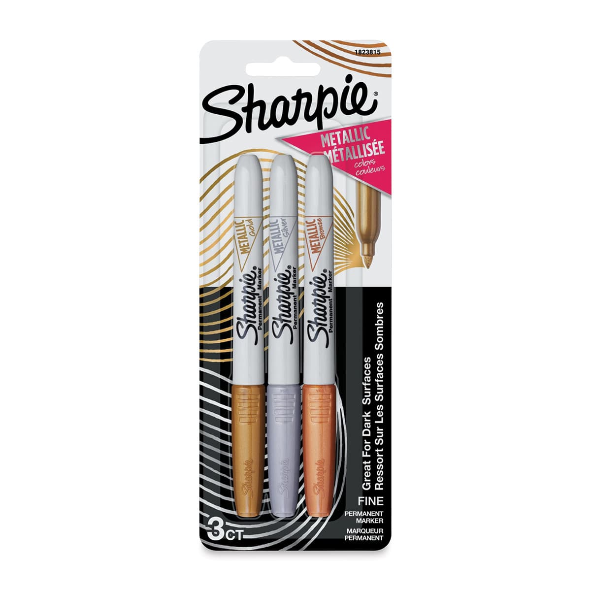 Sharpie Metallic Fine Point Marker - Assorted, Pkg of 3