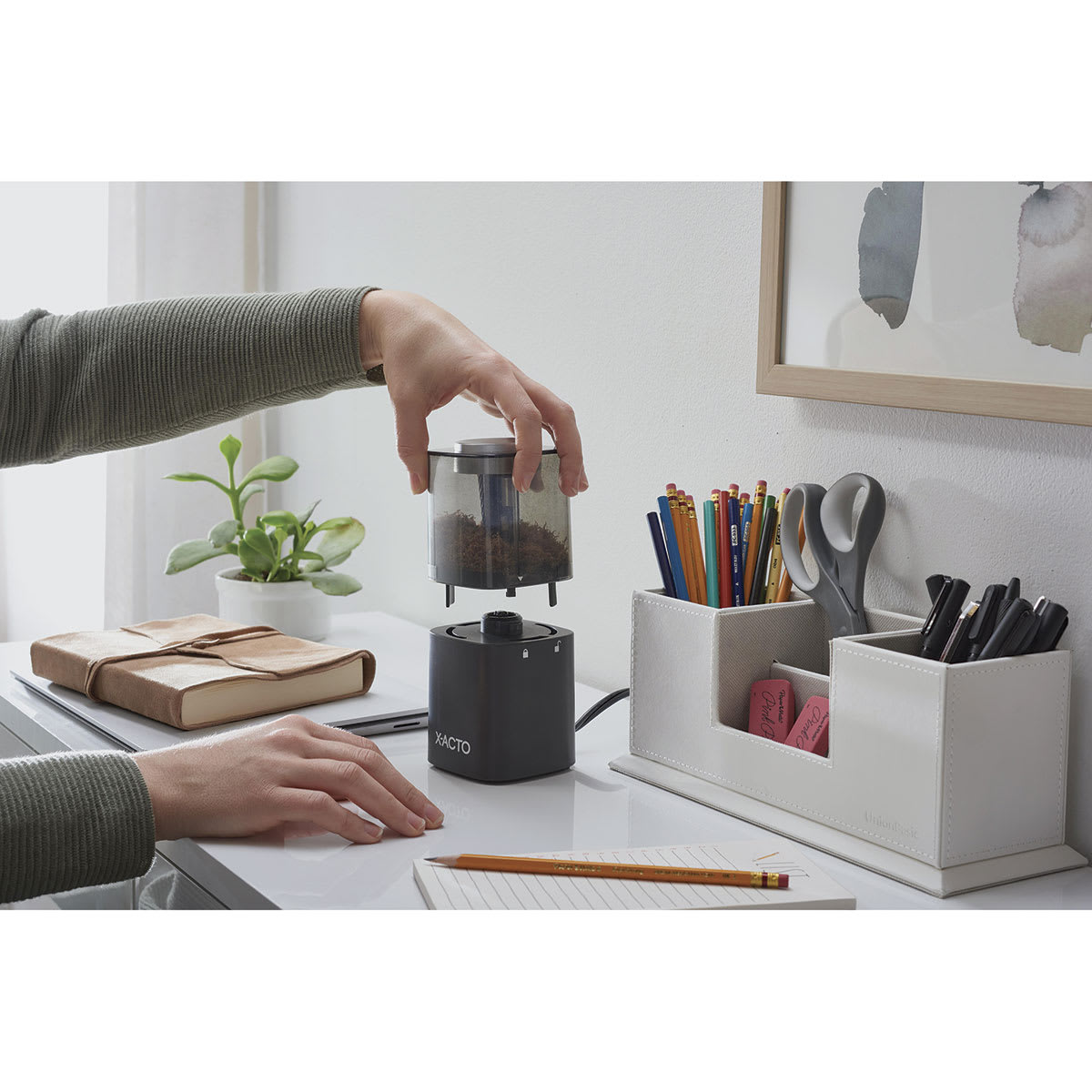 X-Acto Powerhouse Vertical Electric Pencil Sharpener (with top removed)