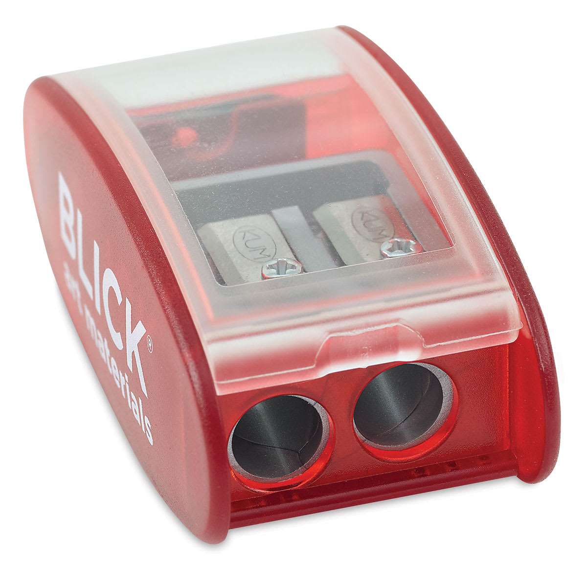Blick by KUM Long Point Sharpener - Front view showing 2 pencil holes