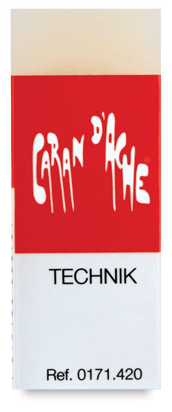 Caran d'Ache Technik Eraser - Front view of Technik Eraser with label