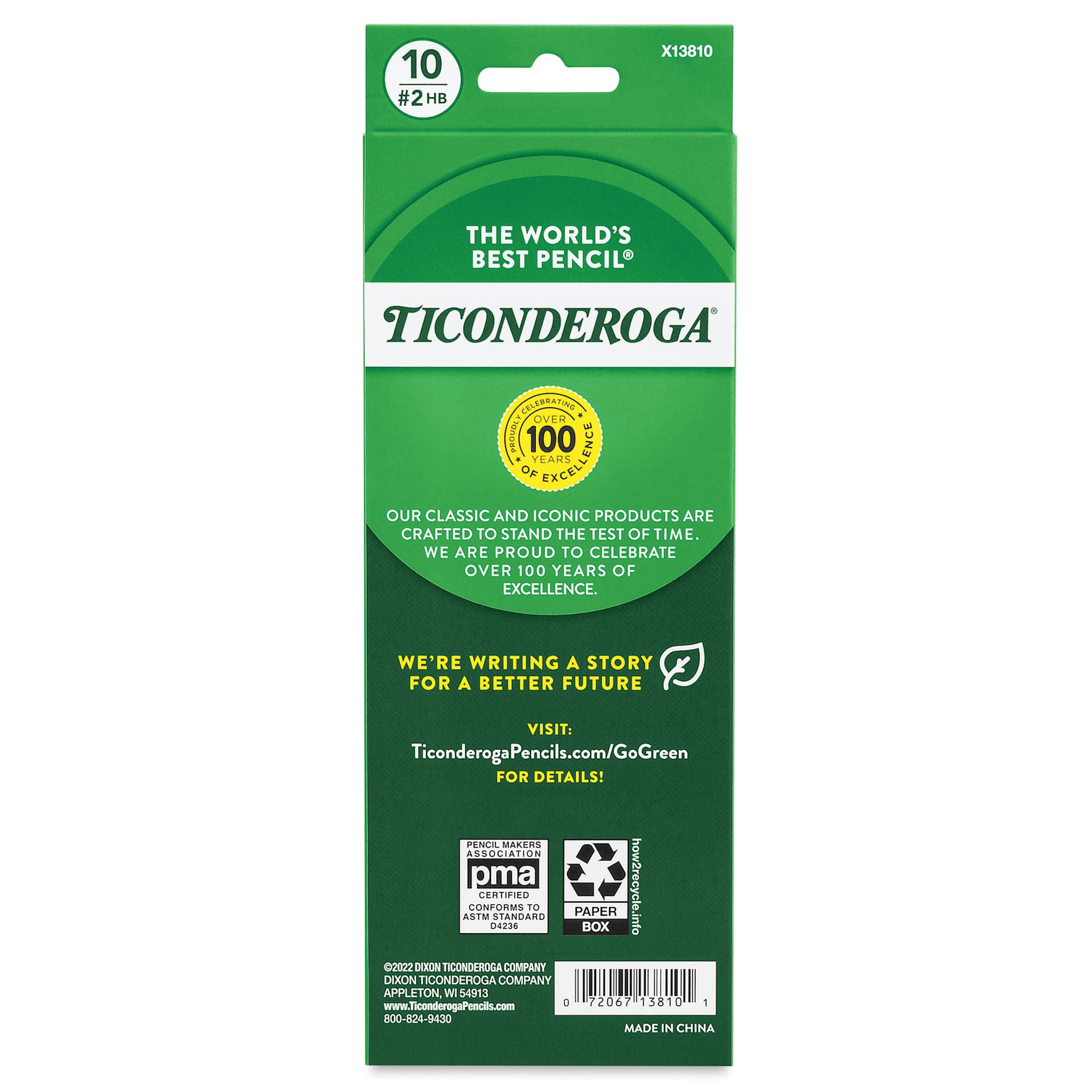 Dixon Ticonderoga Neon Pencils - Set of 10, back of packaging