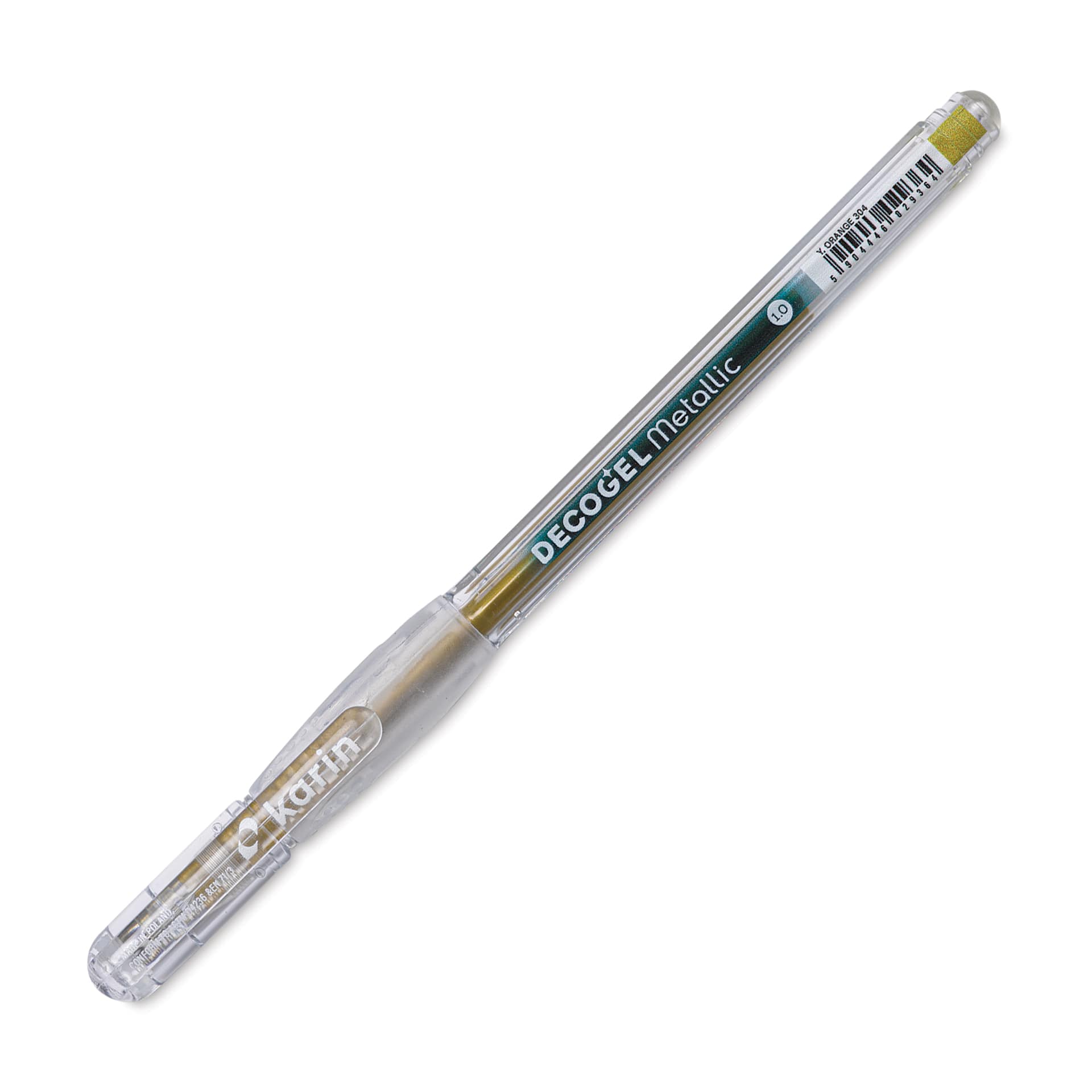 Karin DecoGel Metallic Pen - 304, Y. Orange, cap on