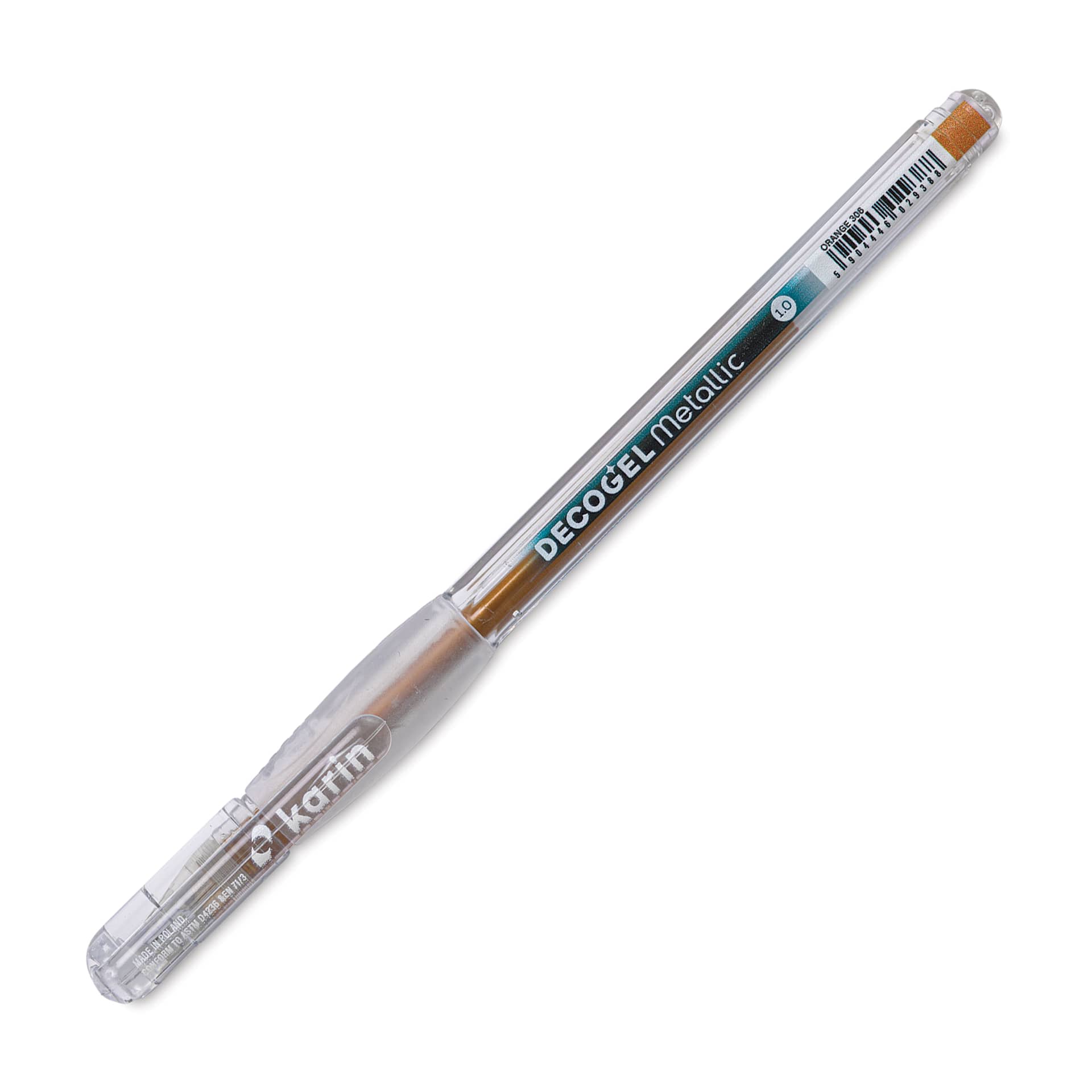 Karin DecoGel Metallic Pen - 306, Orange, cap on