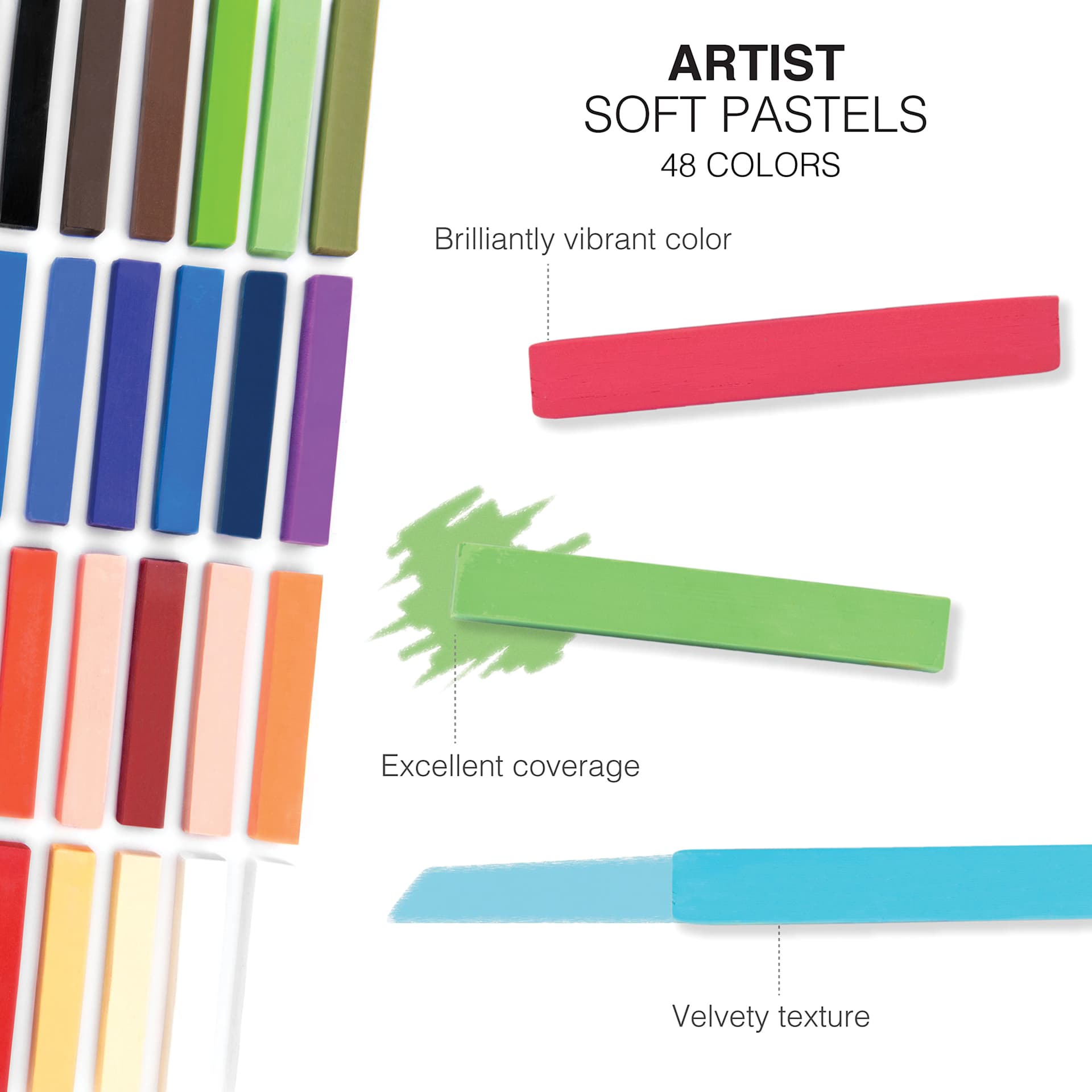 Royal & Langnickel Soft Pastel Set - Set of 48, Assorted, features Royal & Langnickel Soft Pastel Set - Set of 48, Assorted, features