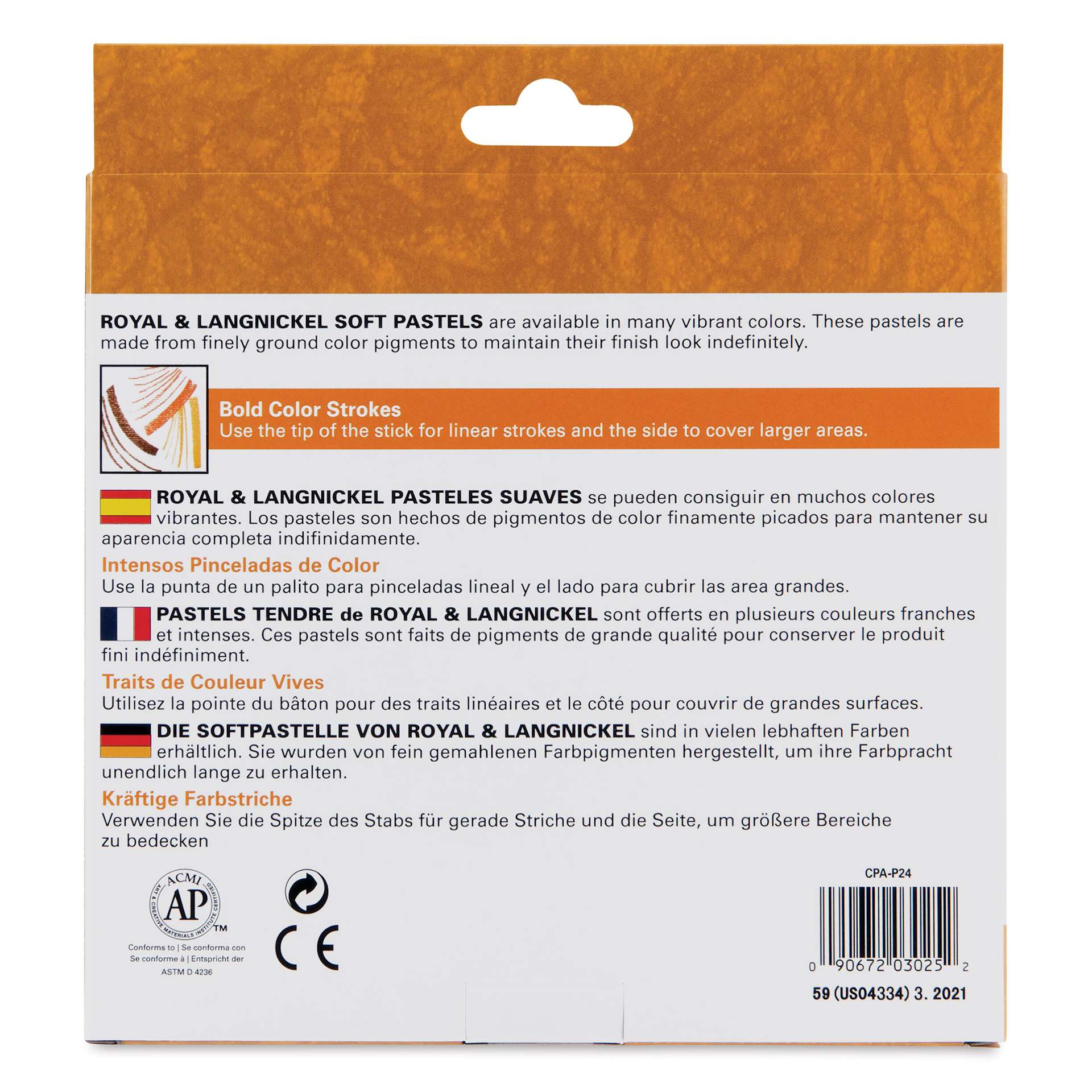 Royal & Langnickel Soft Pastel Set - Set of 24, Portrait, back of packaging