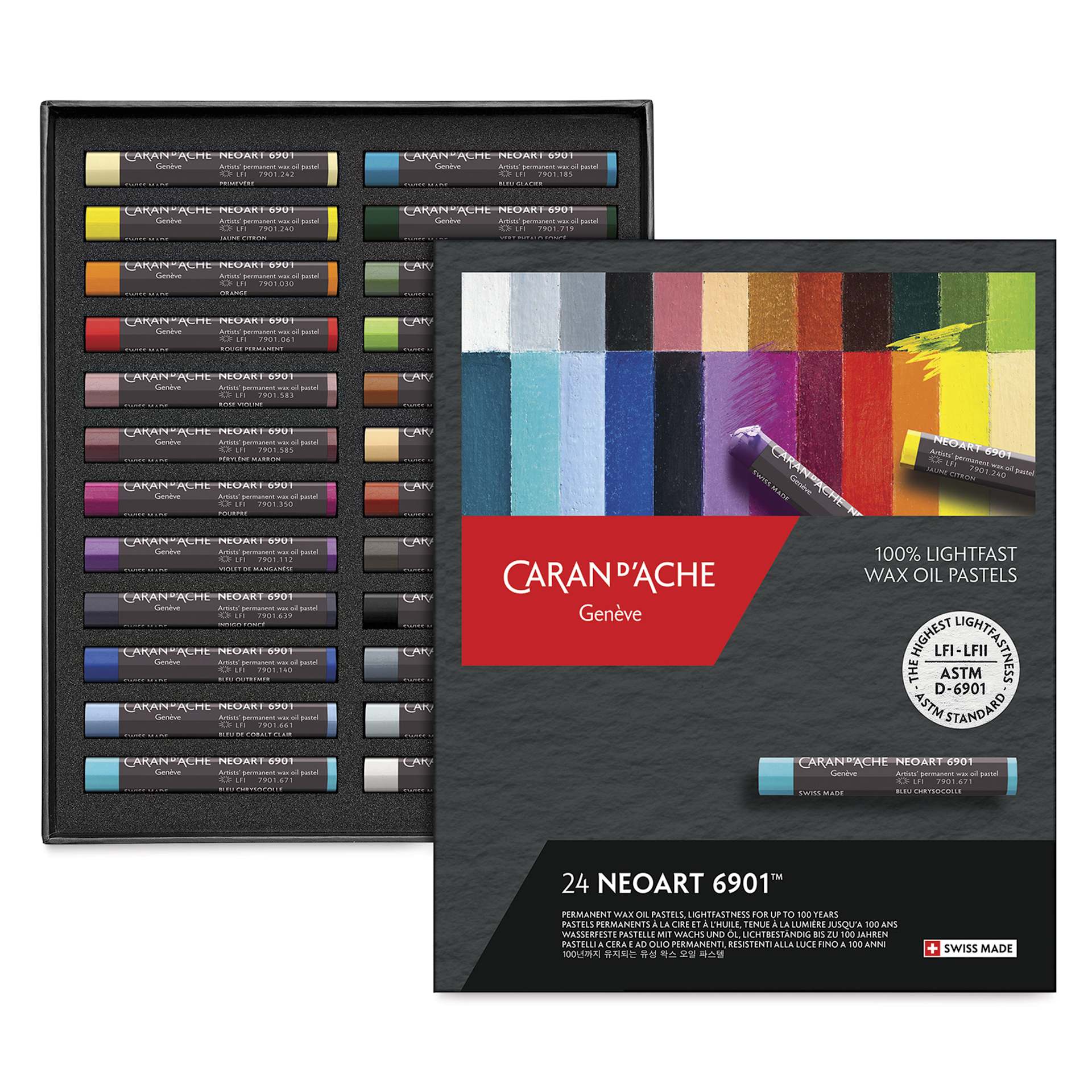 Caran d’Ache Neoart 6901 Pastels - Set of 24, Assorted Colors Caran d’Ache Neoart 6901 Pastels - Set of 24, Assorted Colors