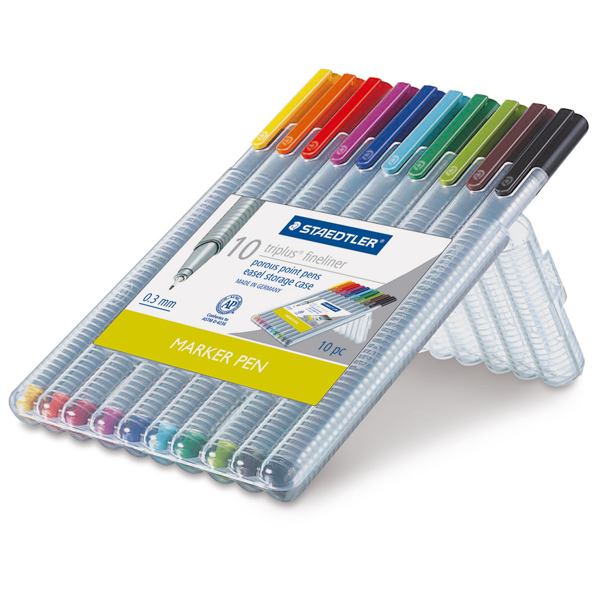 Triplus Fineliner Pen-Assorted, Set of 10 Open Package with Pens Triplus Fineliner Pen-Assorted, Set of 10 Open Package with Pens