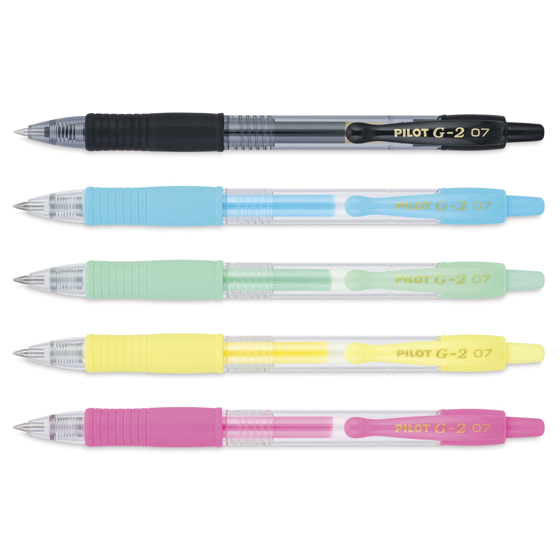 Pilot G2 Gel Pens - Pastel Colors, 0.7 mm, Fine, Set of 5 - out of packaging
