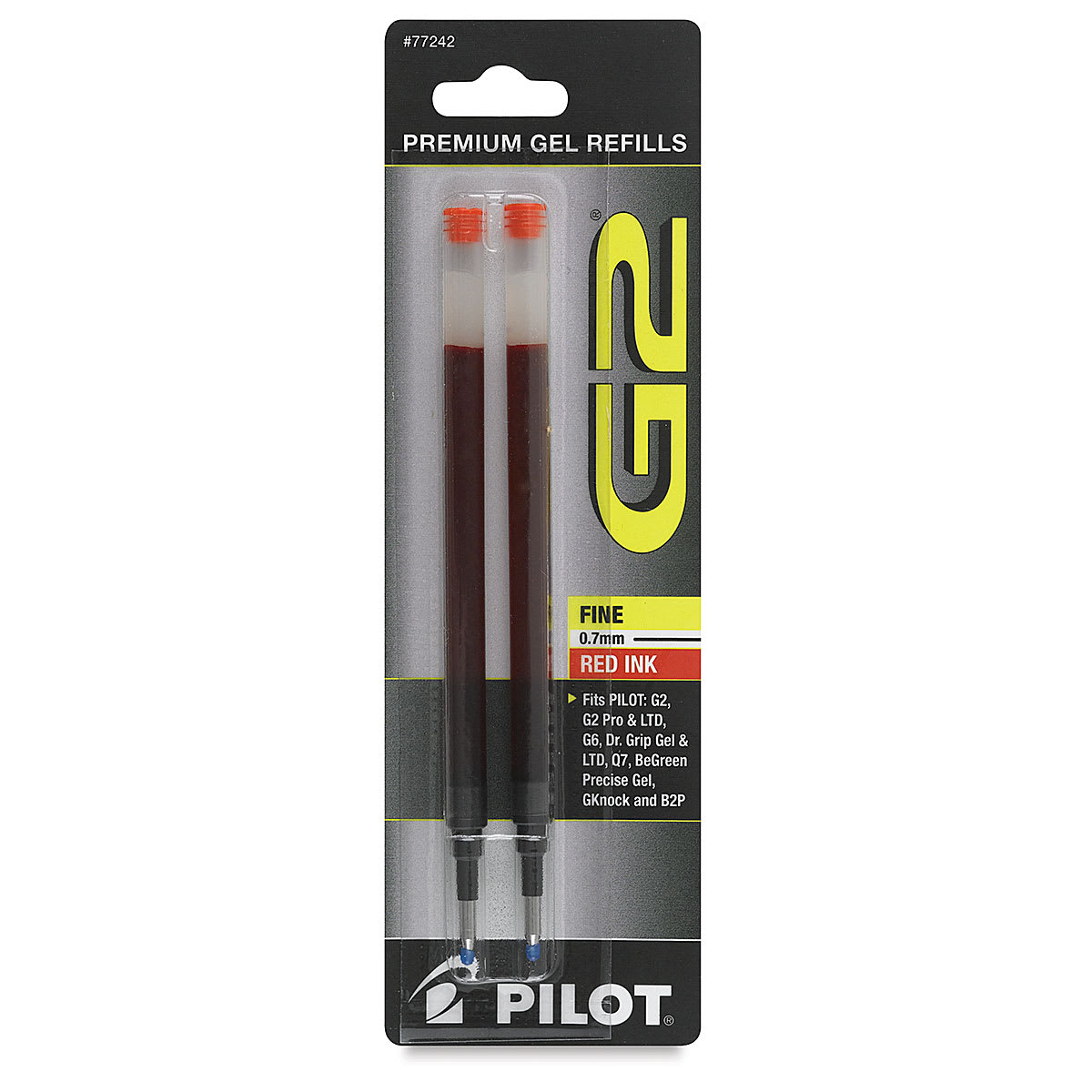 Pilot G2 Gel Pen Refill - 0.7 mm, Red, Fine, Pkg of 2