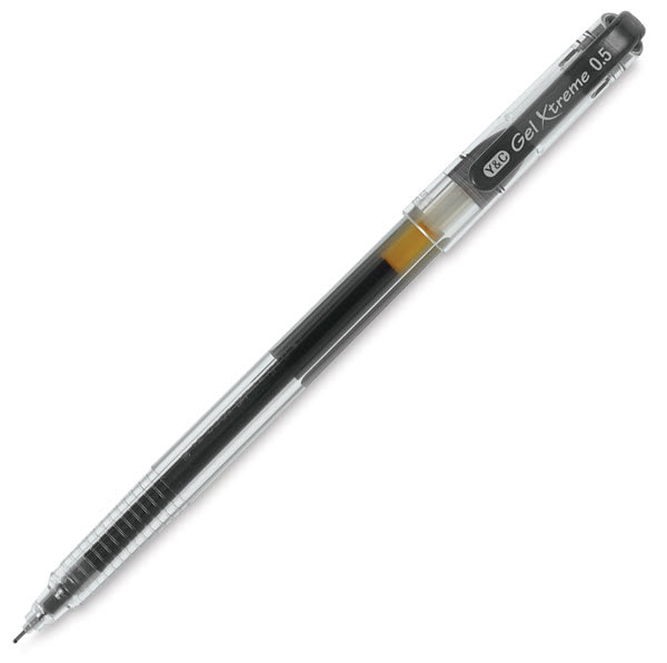 Yasutomo Y&C Gel Xtreme Pen - Angled view of single Black pen