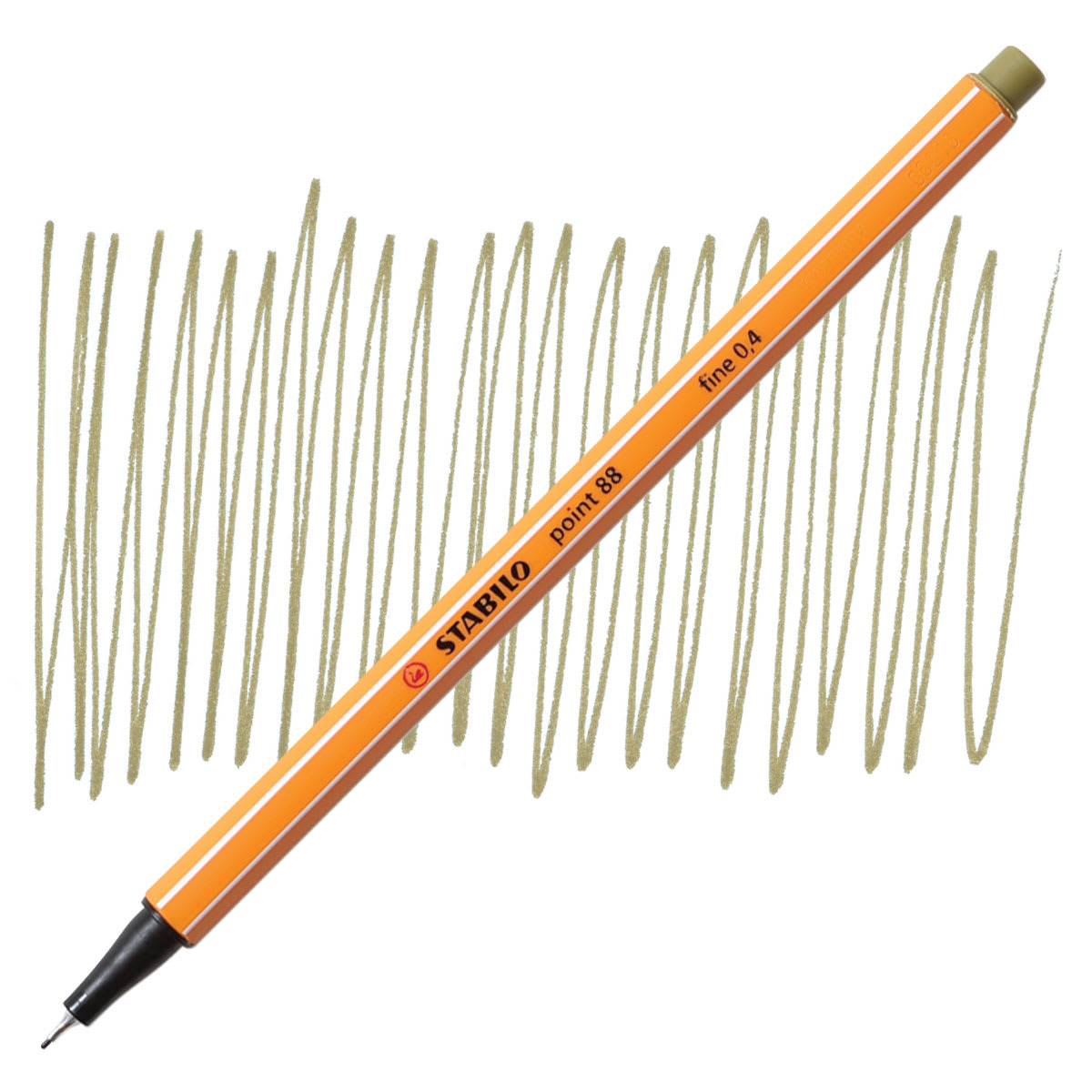 Stabilo Point 88 Fineliner Pen - Mud Green pen and swatch